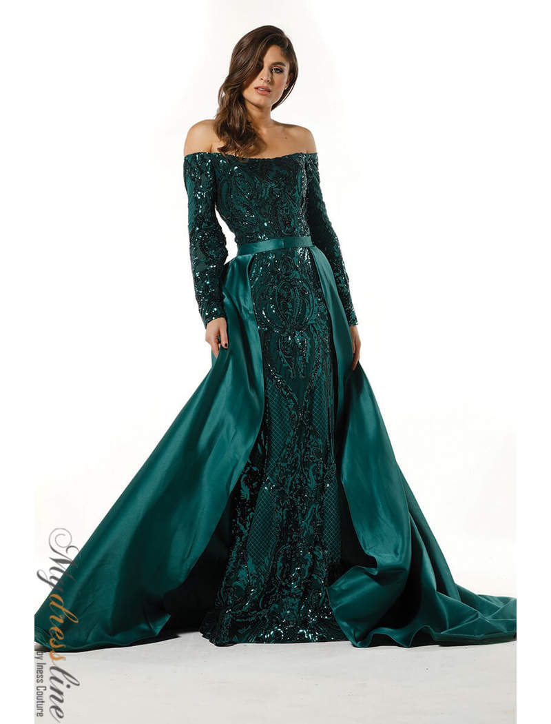 green emerald velvet dress Lunivop Luxury Satin Tiered Ruffled Celebrity Dresses Deep V-neck Even –  lunivop main image 1