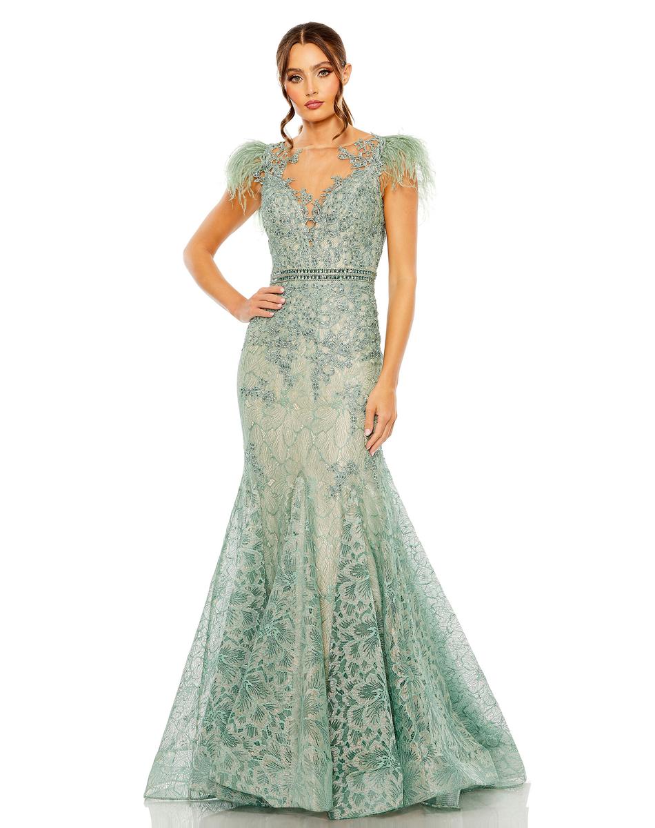 Mac Duggal 79230 Lace Mermaid Dress with Train – Mydressline