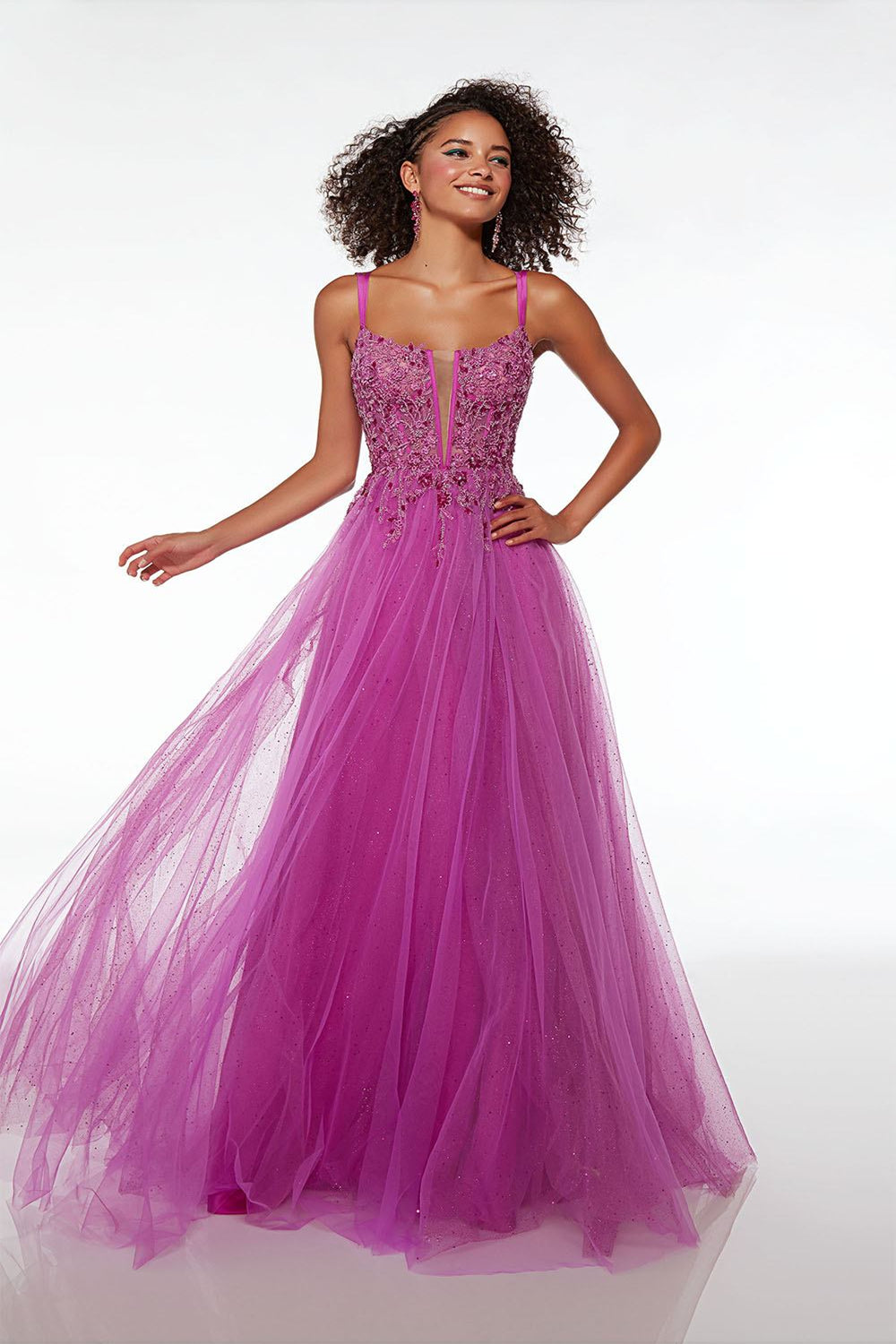Alyce 61513 Beaded Lace Glitter Tulle Evening Gown – Mydressline