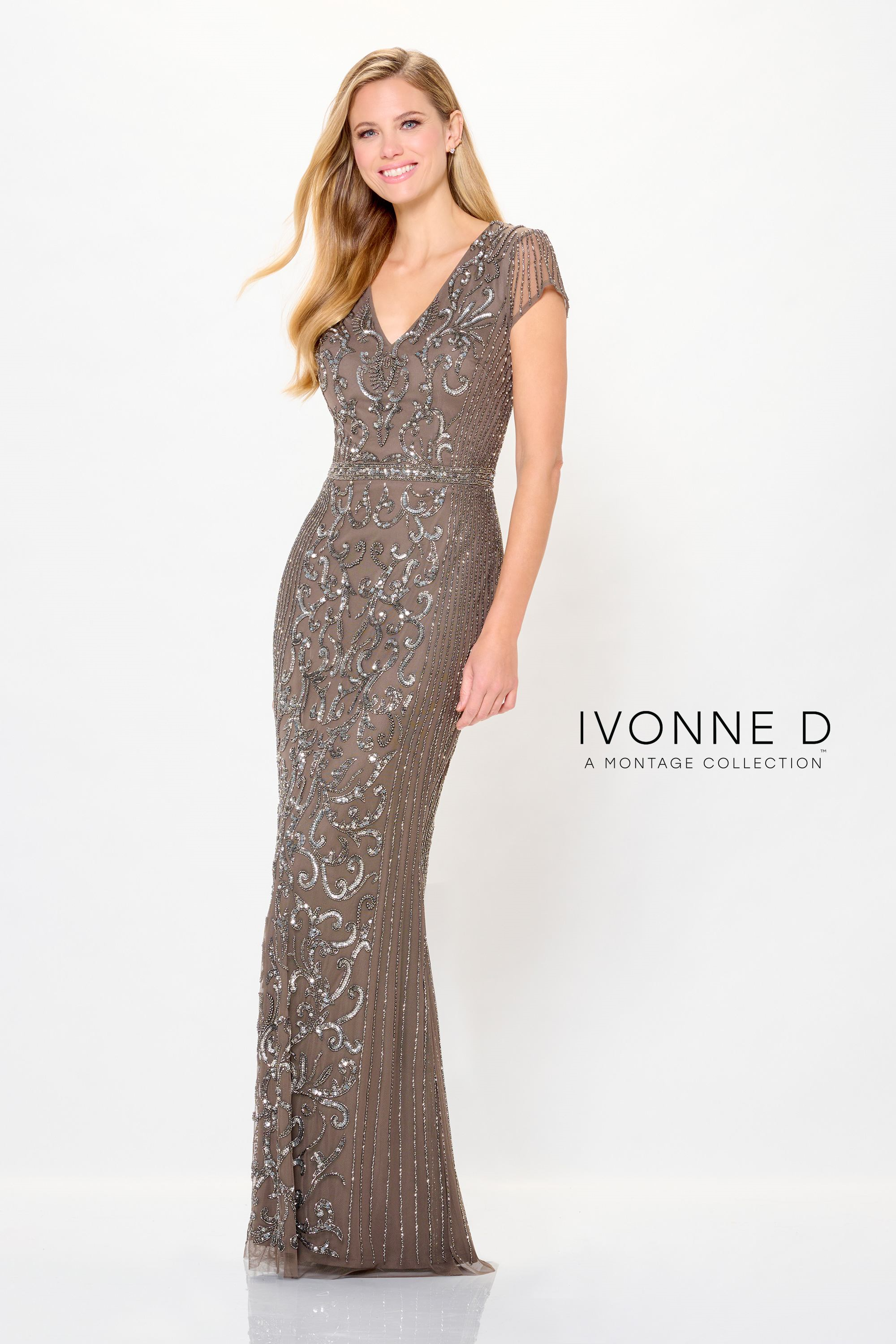 Ivonne D ID6212 Beaded Column Gown for Stunning Elegance – Mydressline