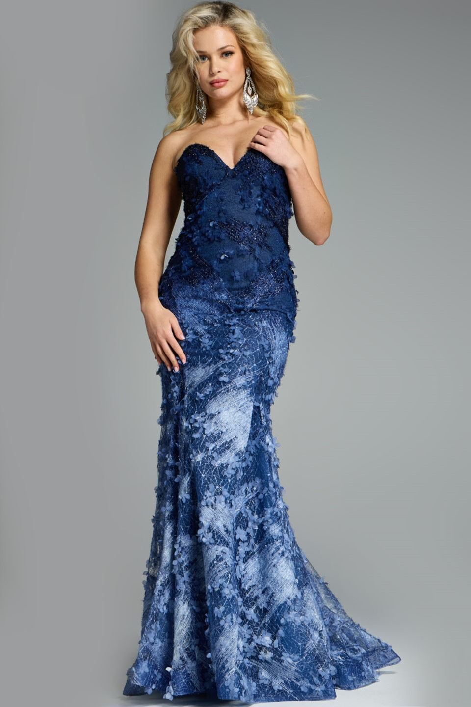white christmas dresses Natasha Zinko Denim Tulle Hi-Lo Mermaid Mullet Dress – Recess main image 0