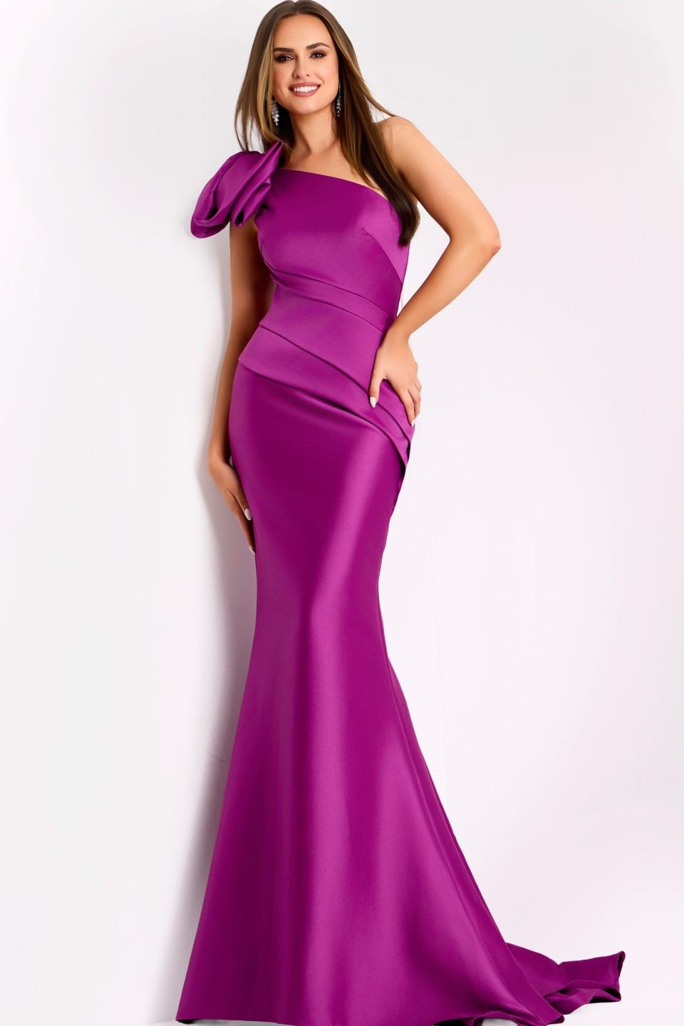 jovani purple mermaid dress Jovani 43273 Satin Mermaid Gown