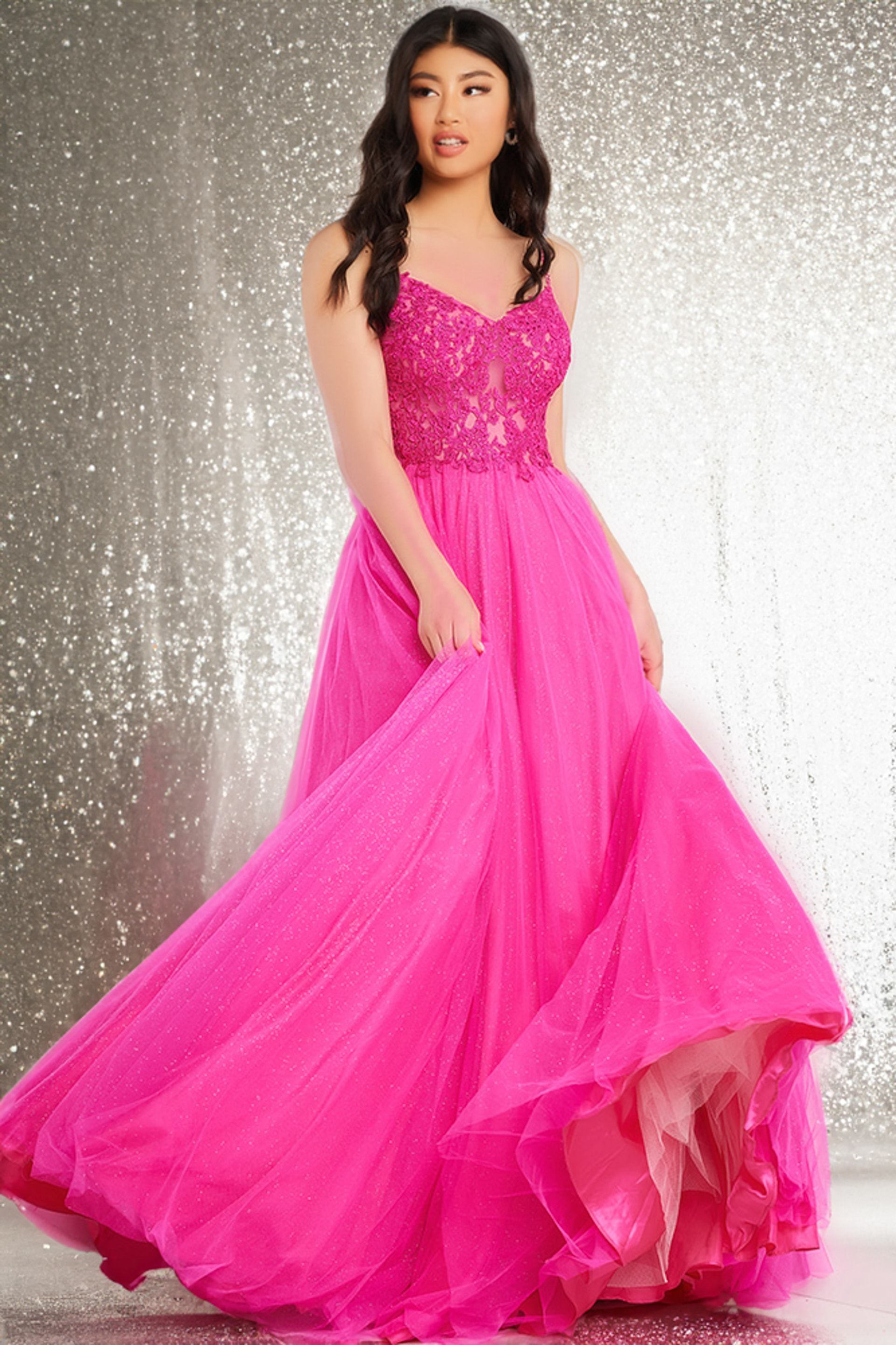 Jovani JVN67051 Elegant Fuchsia Evening Gown  Mydressline