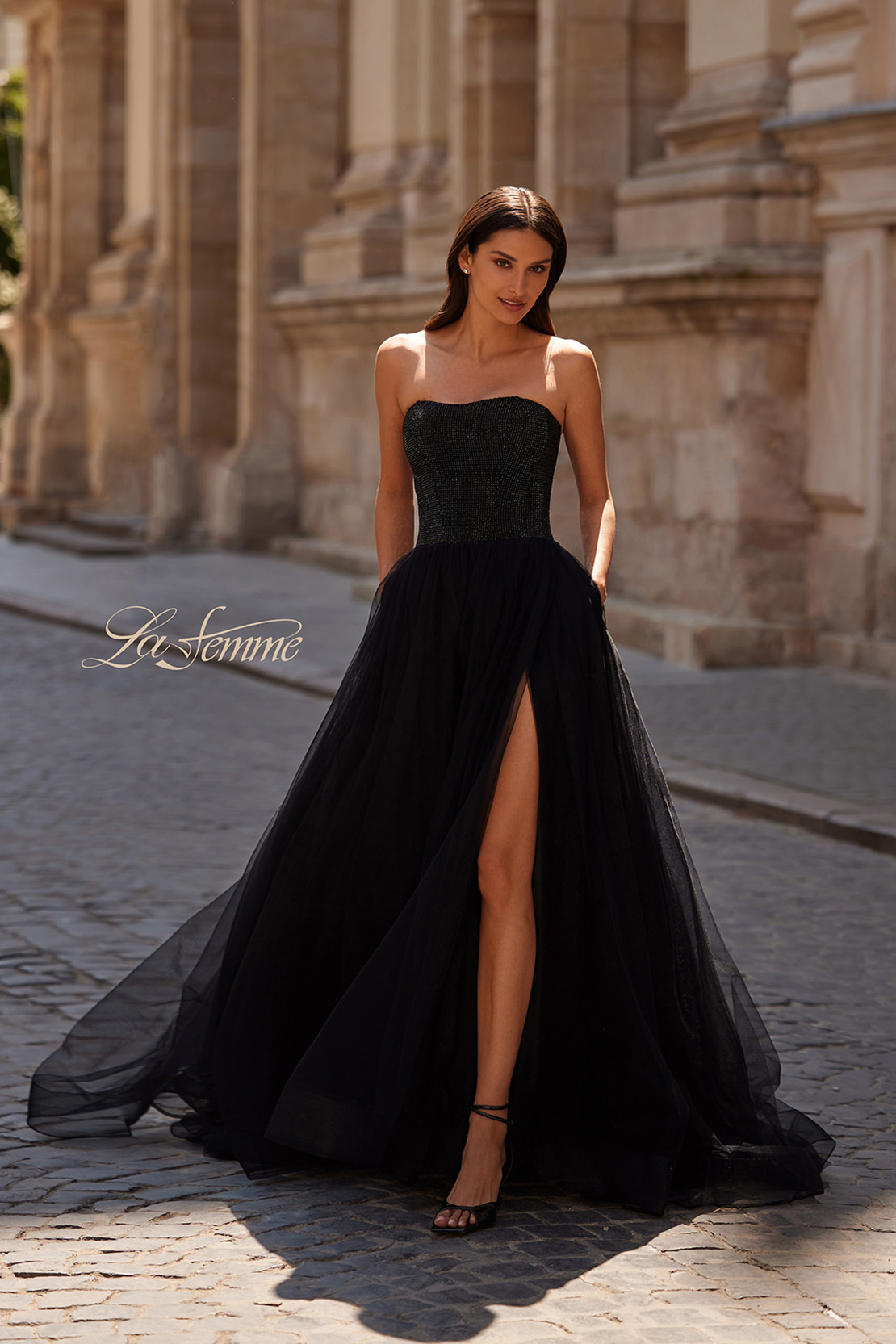 La Femme 32690: Elegant Strapless Evening Gown – Mydressline