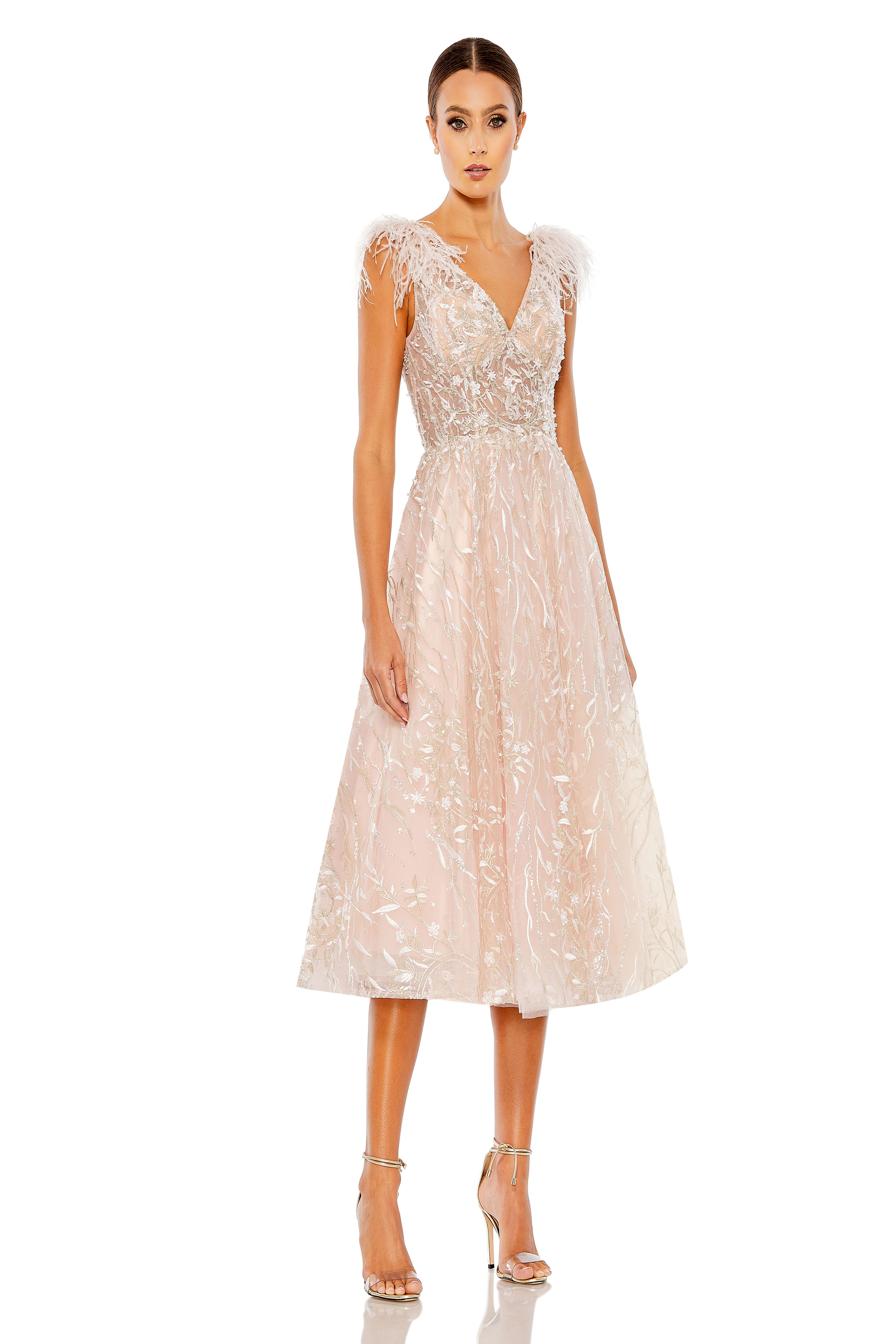 Mac Duggal 20275 A-Line Dress with Feather Details – Mydressline Mac Duggal 20275 A-Line Dress with Feather Details – Mydressline