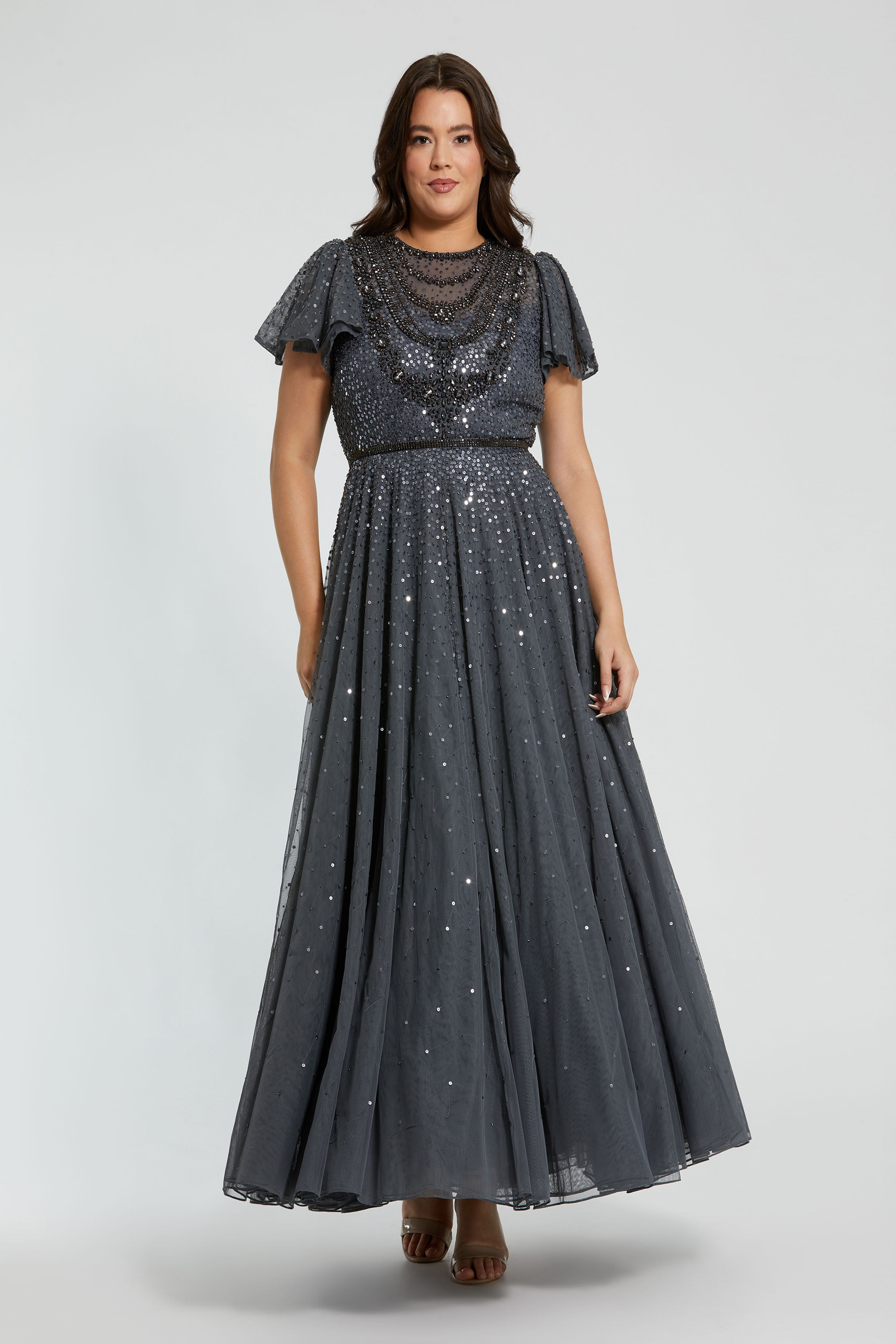 Mac Duggal 24025 A Line Long Formal Plus Size Pleated Dress main image 1