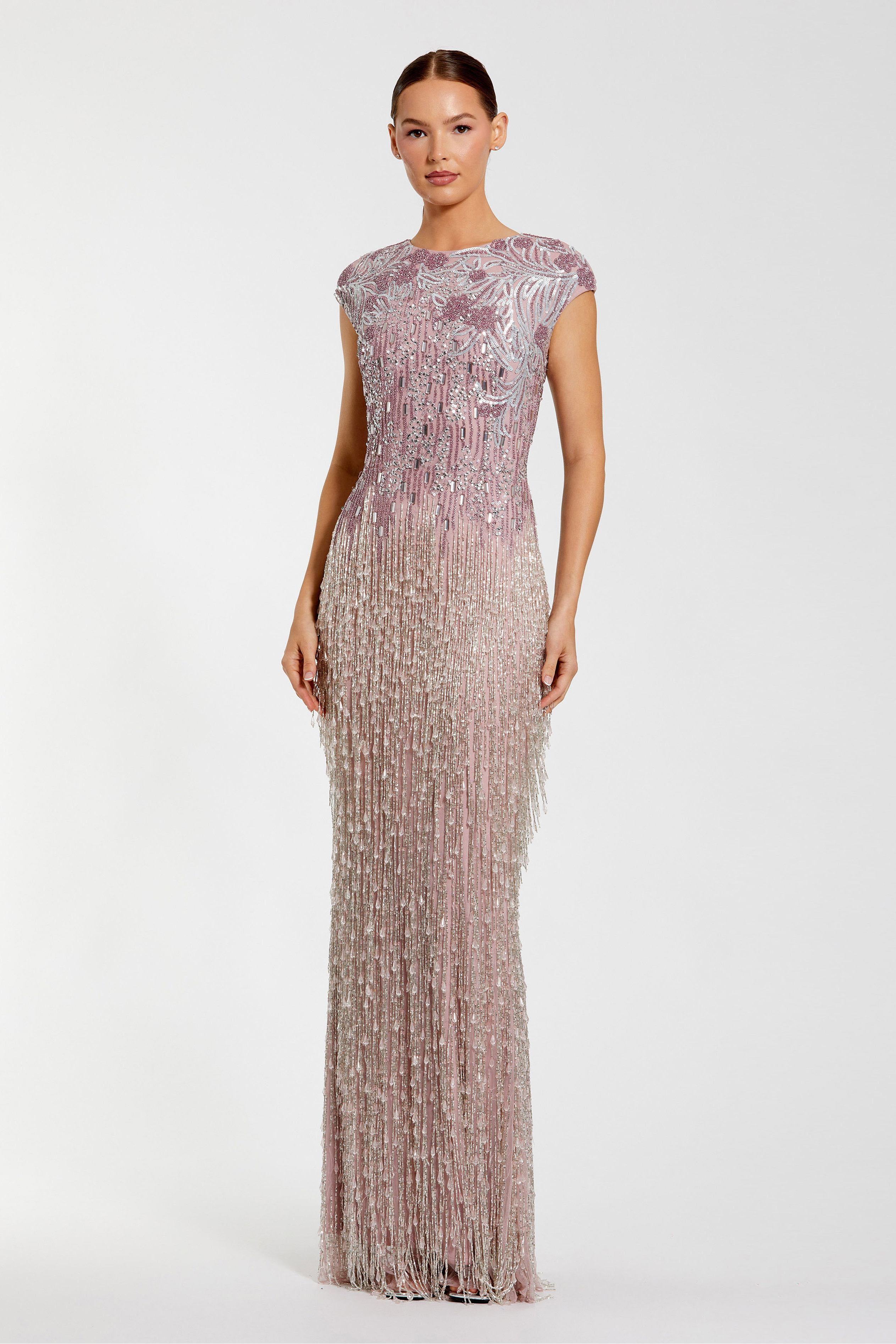 Mac Duggal 6169 Long Beaded Column Dress for Events – Mydressline