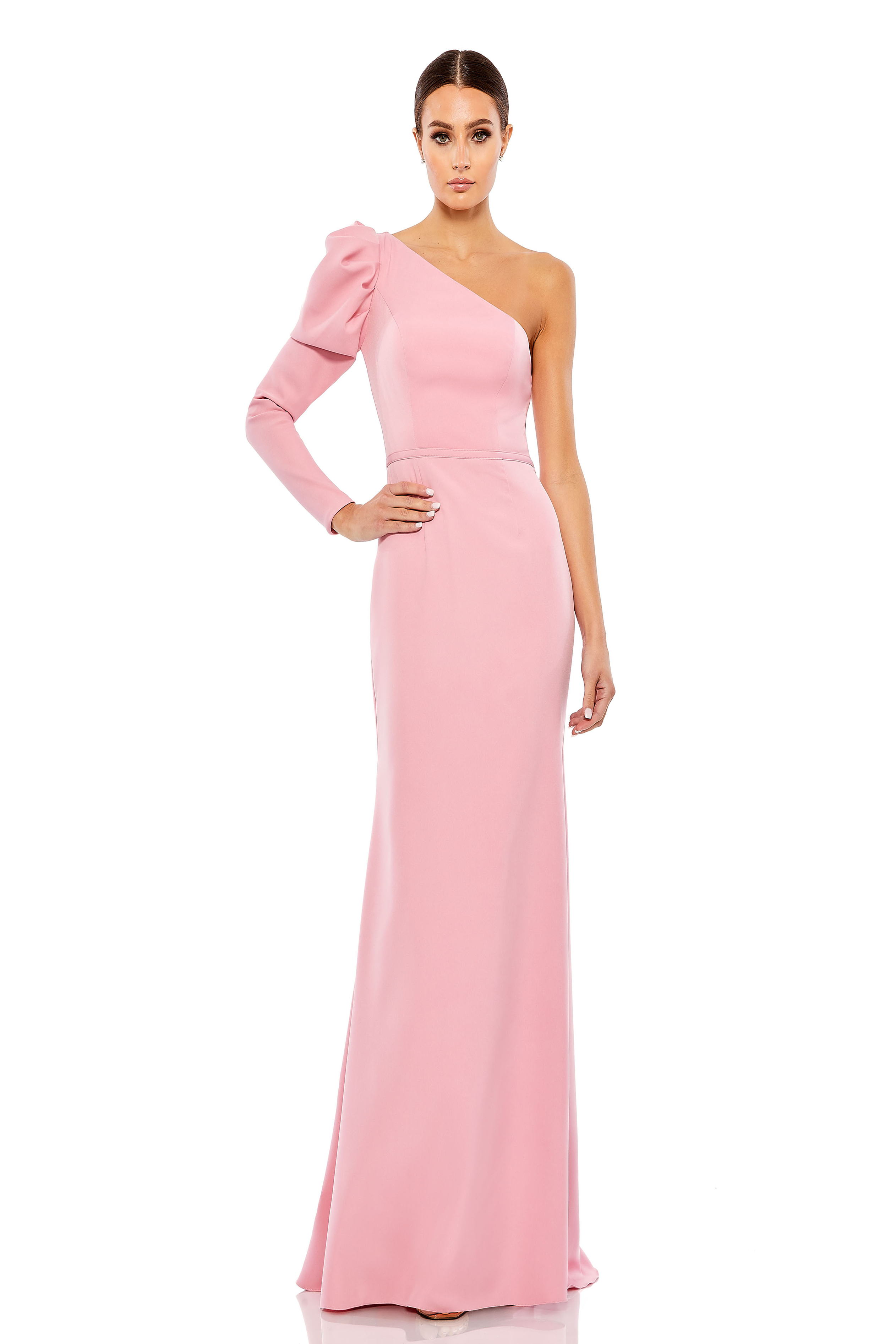 mac duggal one-shoulder rose ruffle maxi dress One Shoulder Rose Ruffle Maxi dress by Ieena for Mac Duggal