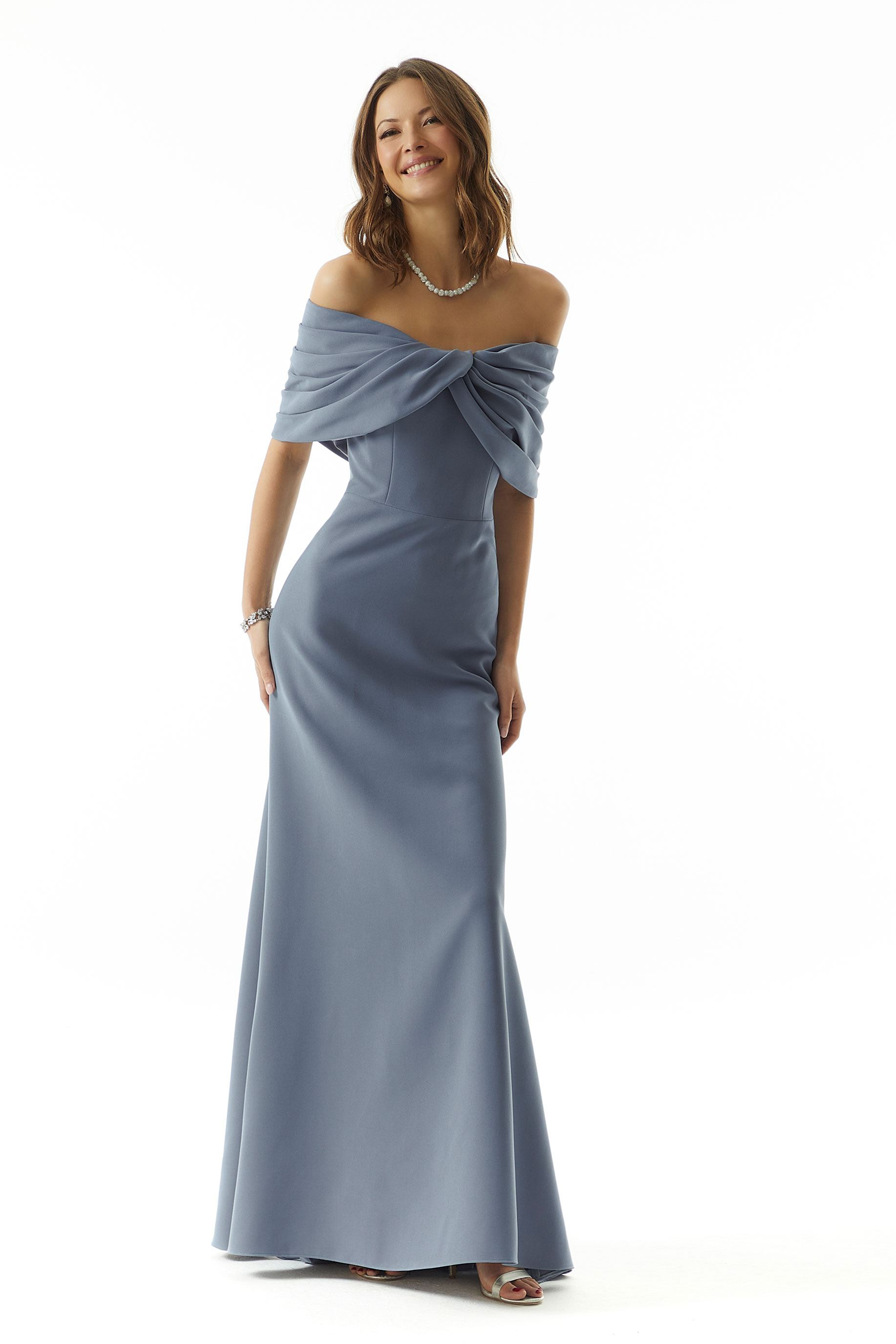 blue dress for baby girl Off The Shoulder Satin Bridesmaid Dress