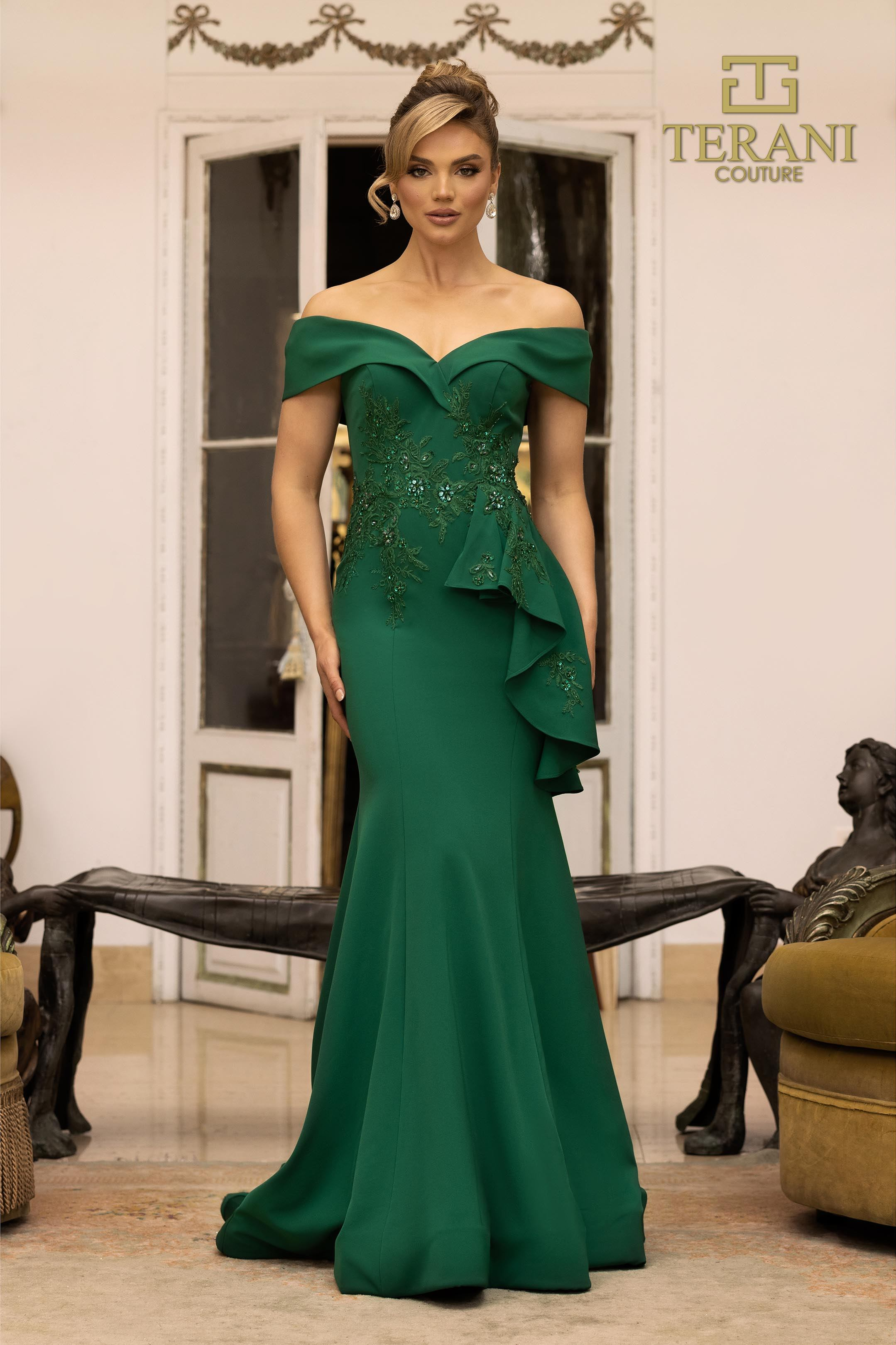 Emerald Green Dress Truworths Evening Wear 2019 Terani Couture 1911M9339  Evening Dress Luxurious Mermaid