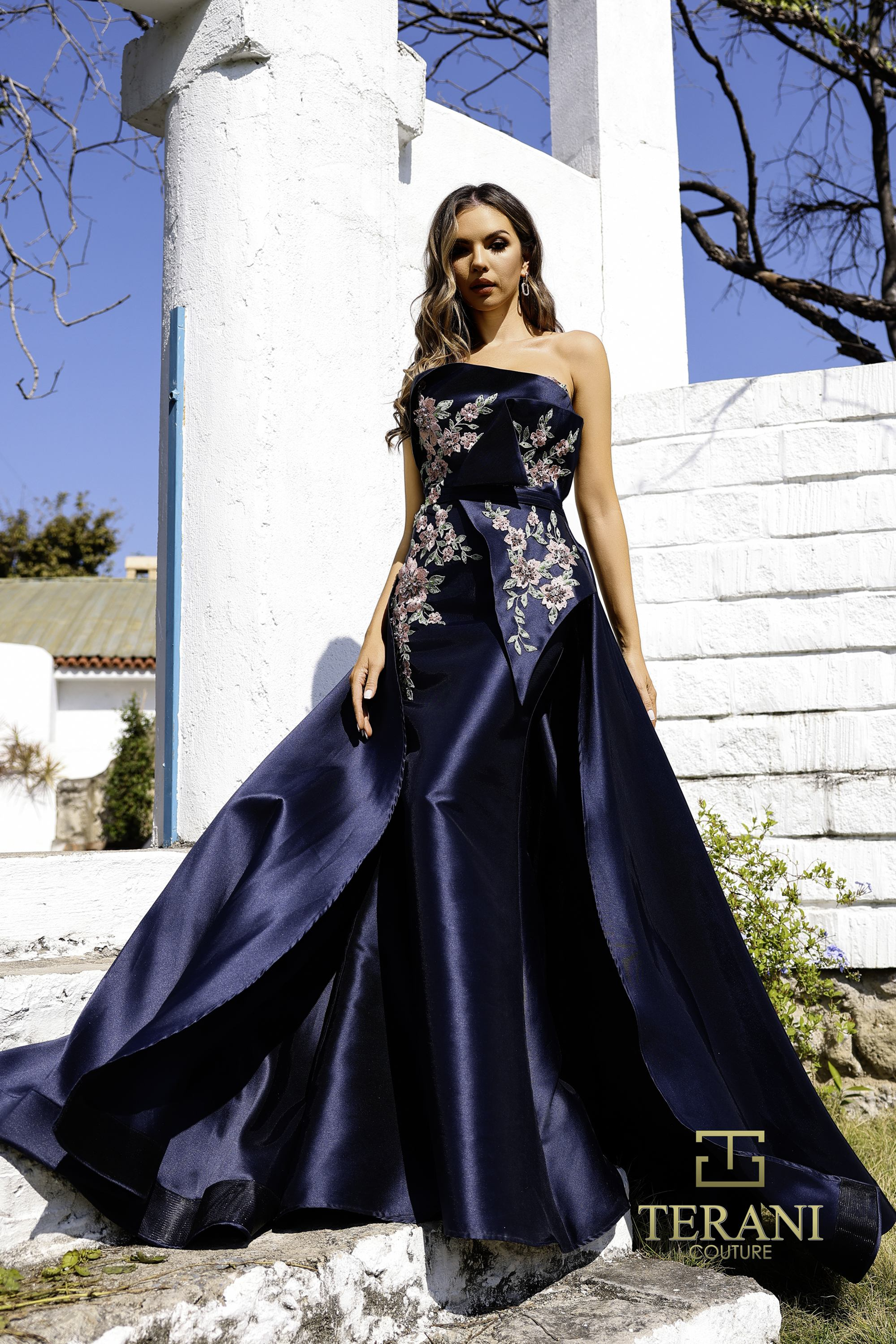Terani Couture 252M5309: One-Shoulder Mikado Dress – Mydressline