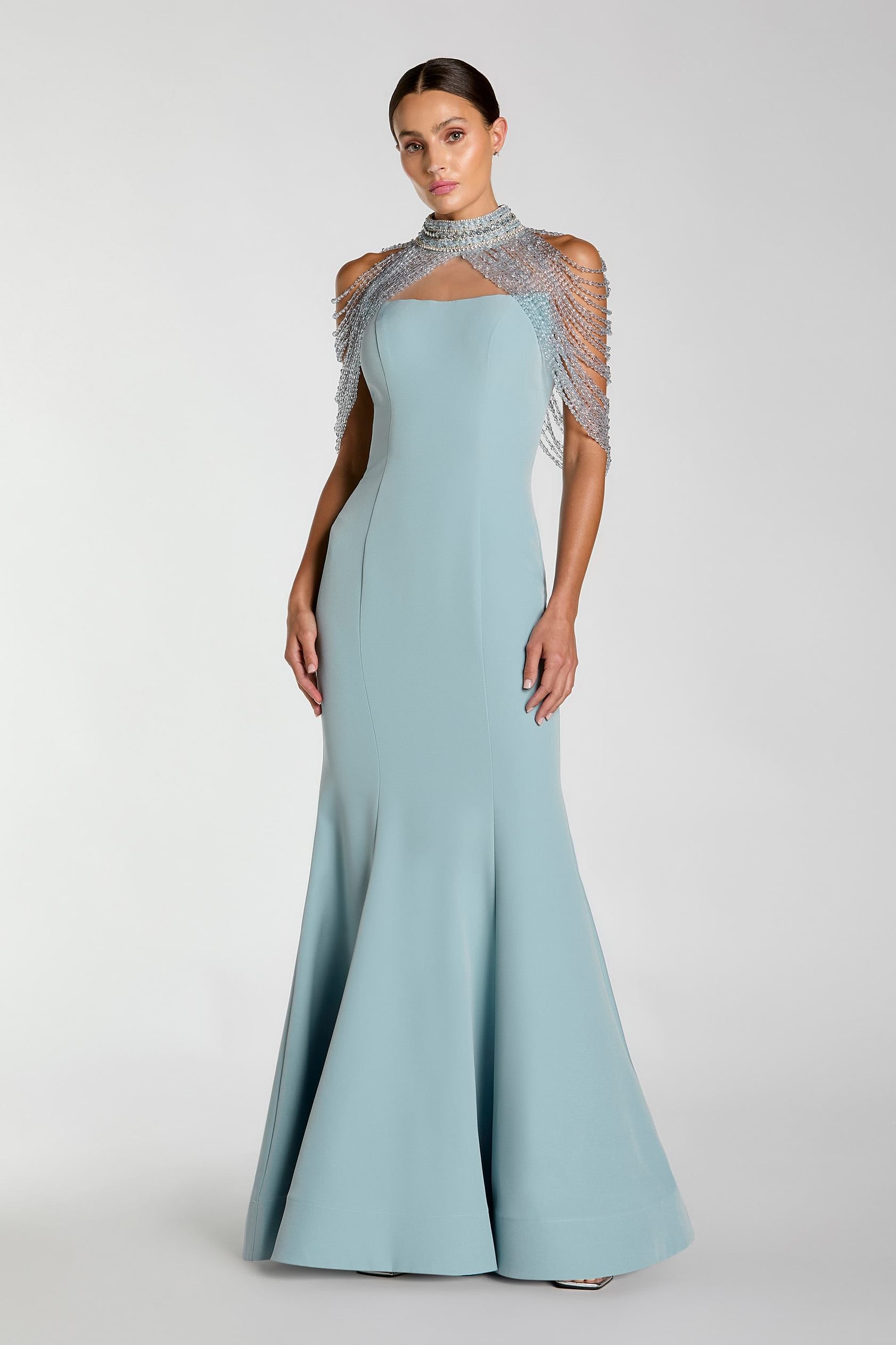 mac duggal gowns & formal dresses 2334 Satin Off-Shoulder Evening Gown – Mydressline vdayw25 Shop 1920s Fit & Color:Majestic Made with a material