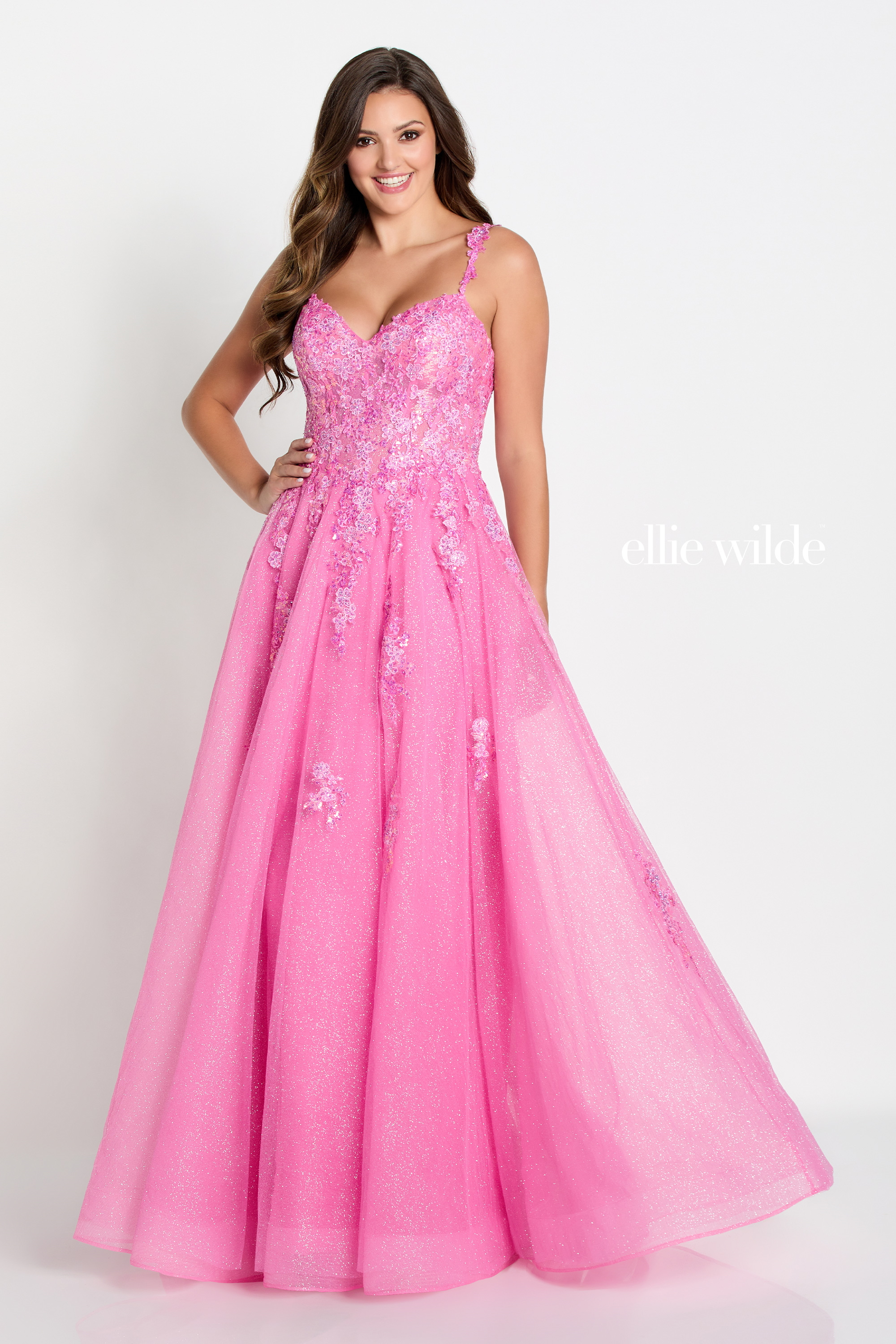 Ellie Wilde EW34098 Tulle Embroidered Princess Prom Dress – Mydressline