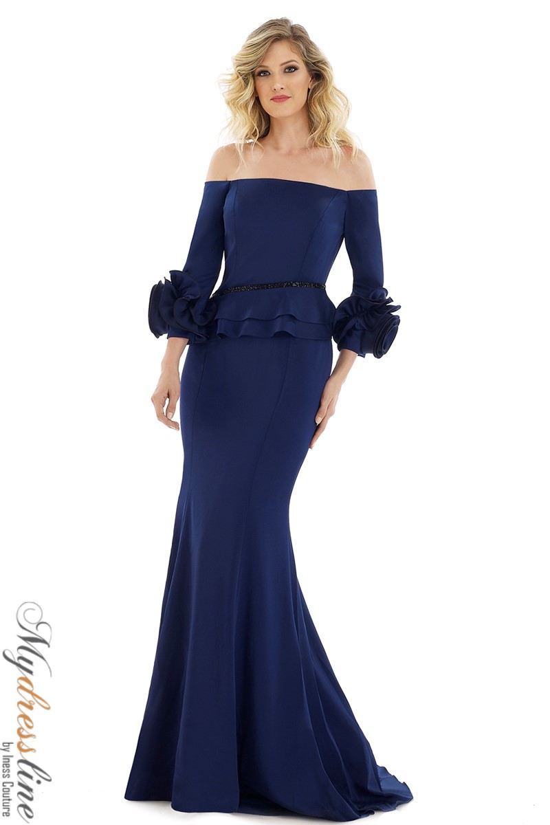 Gia Franco 12983 Crepe Evening Dress with Off Shoulder Neckline