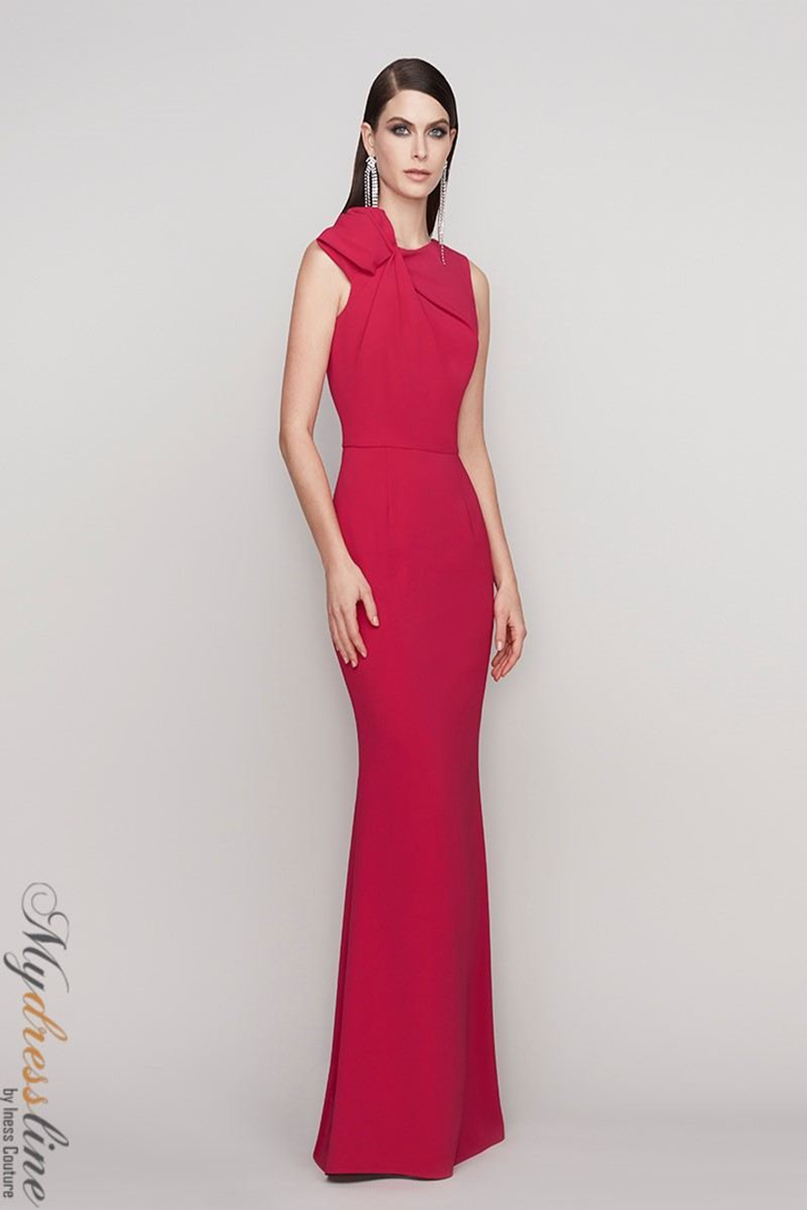 bridesmaid dresses chartreuse Frascara 4122 Fitted Long Dress in Luxurious Crepe Fabric – Mydressline