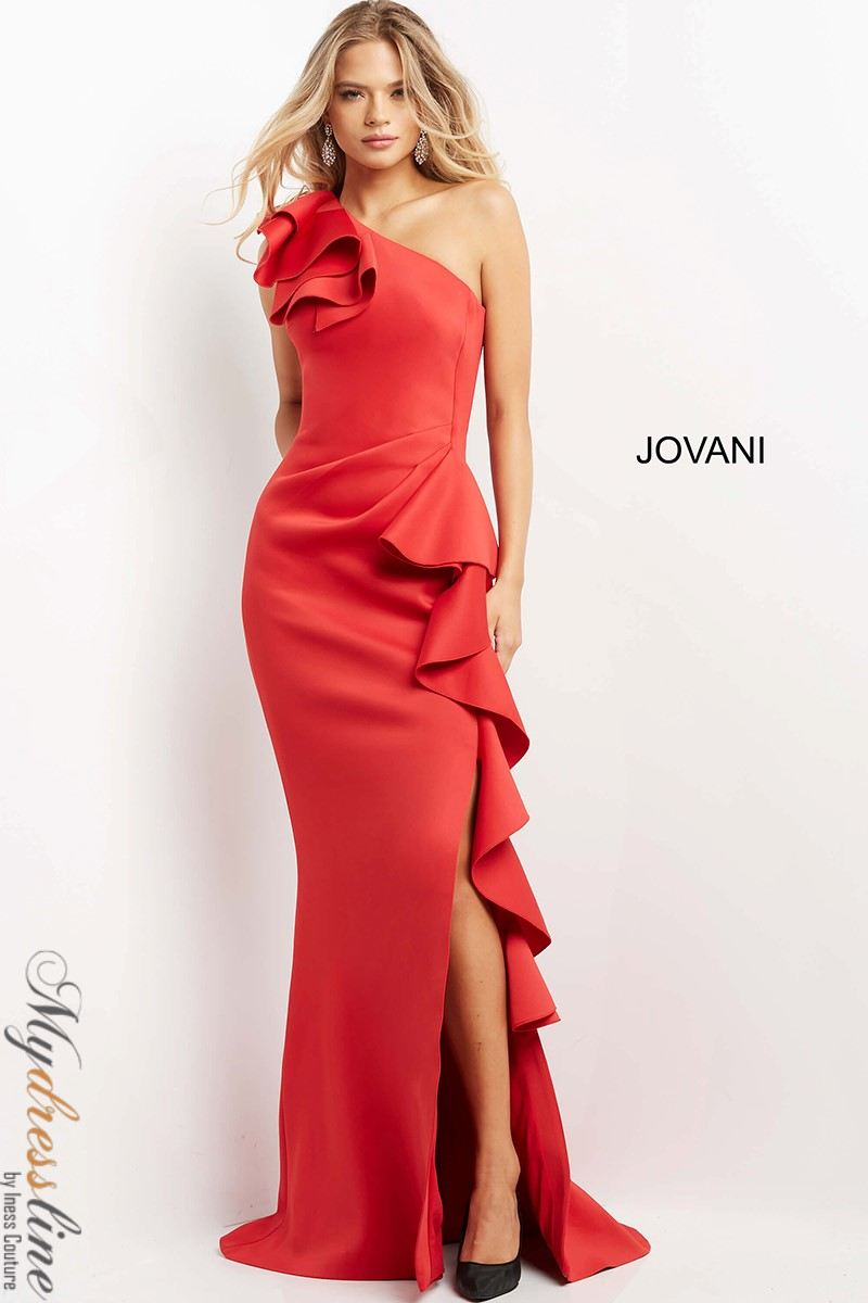how do jovani dresses fit Jovani 06999 Red Off the Shoulder Sheath Gown