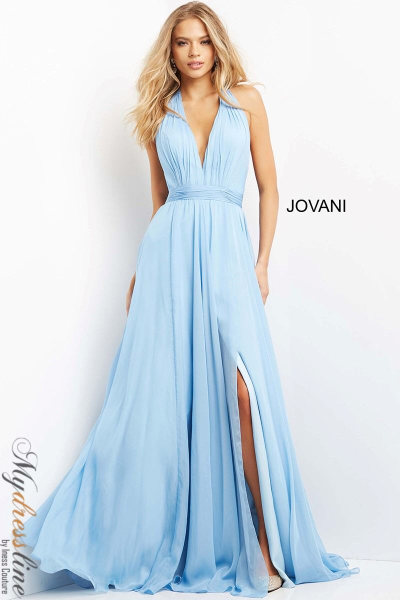 jovani chiffon dresses Jovani -23322 Ruffled Shoulder A-Line Prom Dress, HOT-PINK