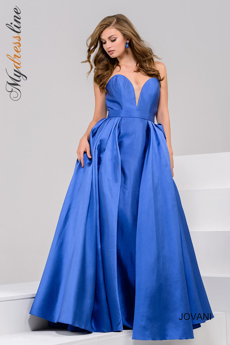 elegant blue evening dress Navy V-Neck Formal Dress With Elegant Beading Embellishment main image 1