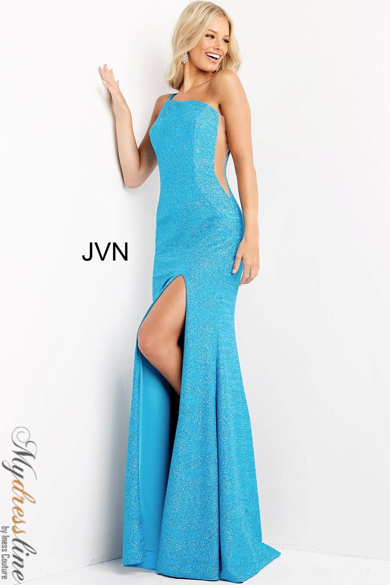 green emerald velvet dress JVN by Jovani JVN36440 main image 1