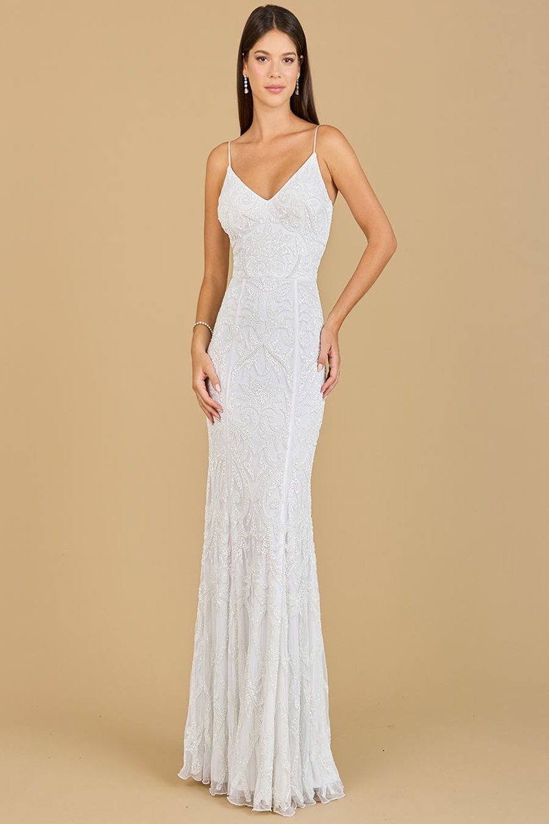 Lara 51138 Beaded Straps Evening Dress - Elegant Summer Style Mydressline Lara 51138 Beaded Straps Evening Dress - Elegant Summer Style Mydressline