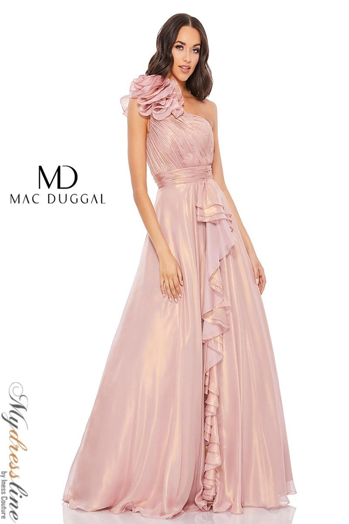 Mac Duggal 49252: Chic A-Line Chiffon Evening Gown Mydressline Mac Duggal 49252: Chic A-Line Chiffon Evening Gown Mydressline