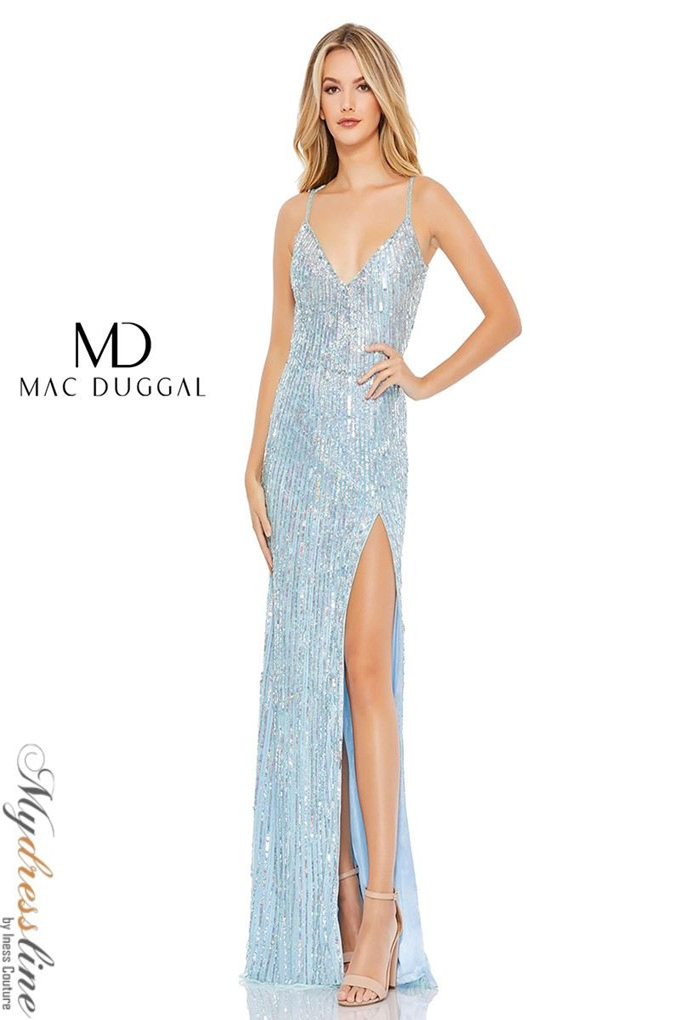 Mac Duggal Strappy Back Sequin Gown Disco Silver, Size 0 Mac Duggal Strappy Back Sequin Gown Disco Silver, Size 0
