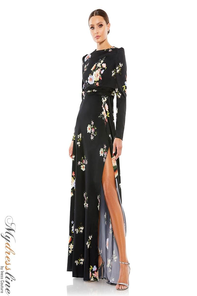 Mac Duggal 5622 A-Line Evening Dress with Floral Print – Mydressline