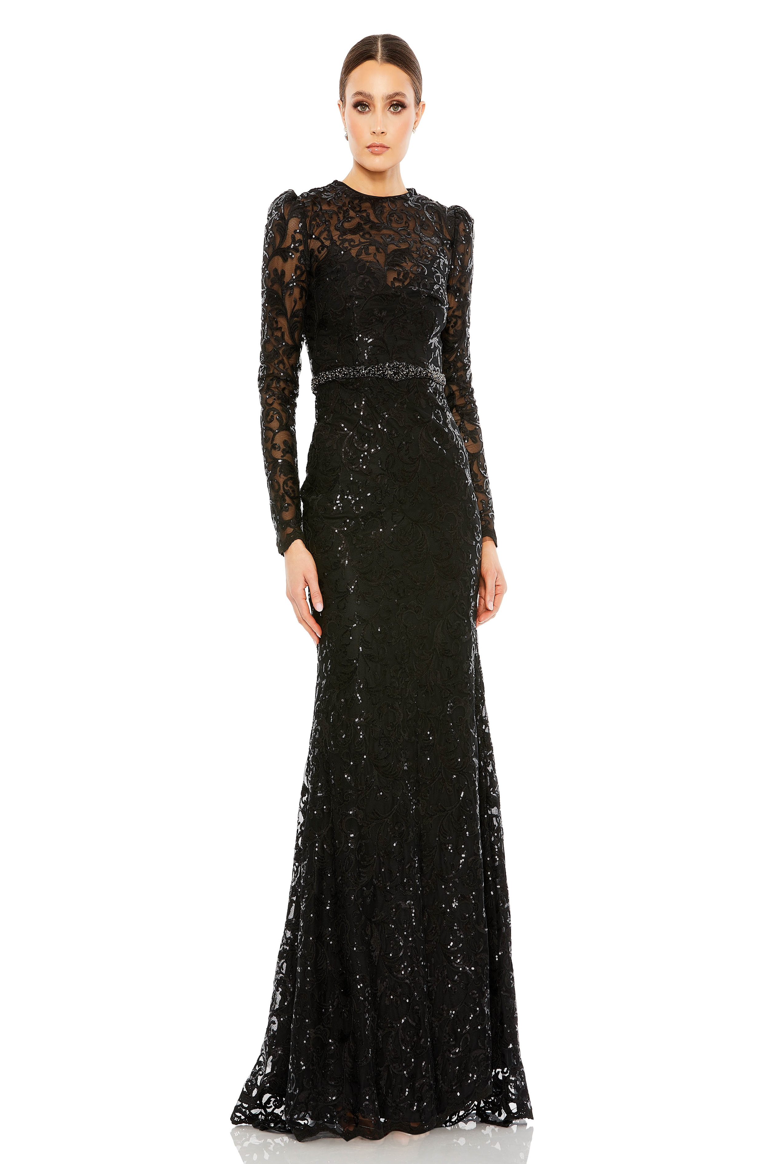 Elegant Lace Fit and Flare Evening Dress – Mydressline