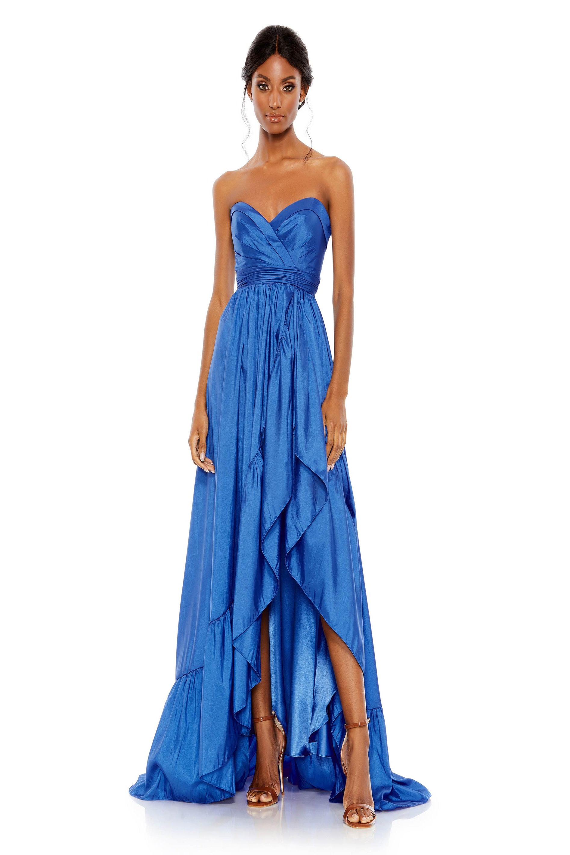 Mac Duggal 68040 Taffeta Evening Dress with High-Low Hemline