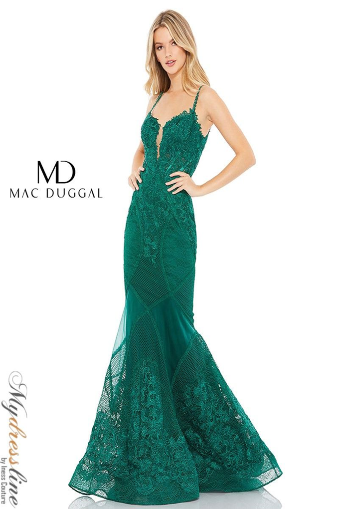 Mac Duggal 79082 Mermaid Gown with Lace & Beads  Mydressline