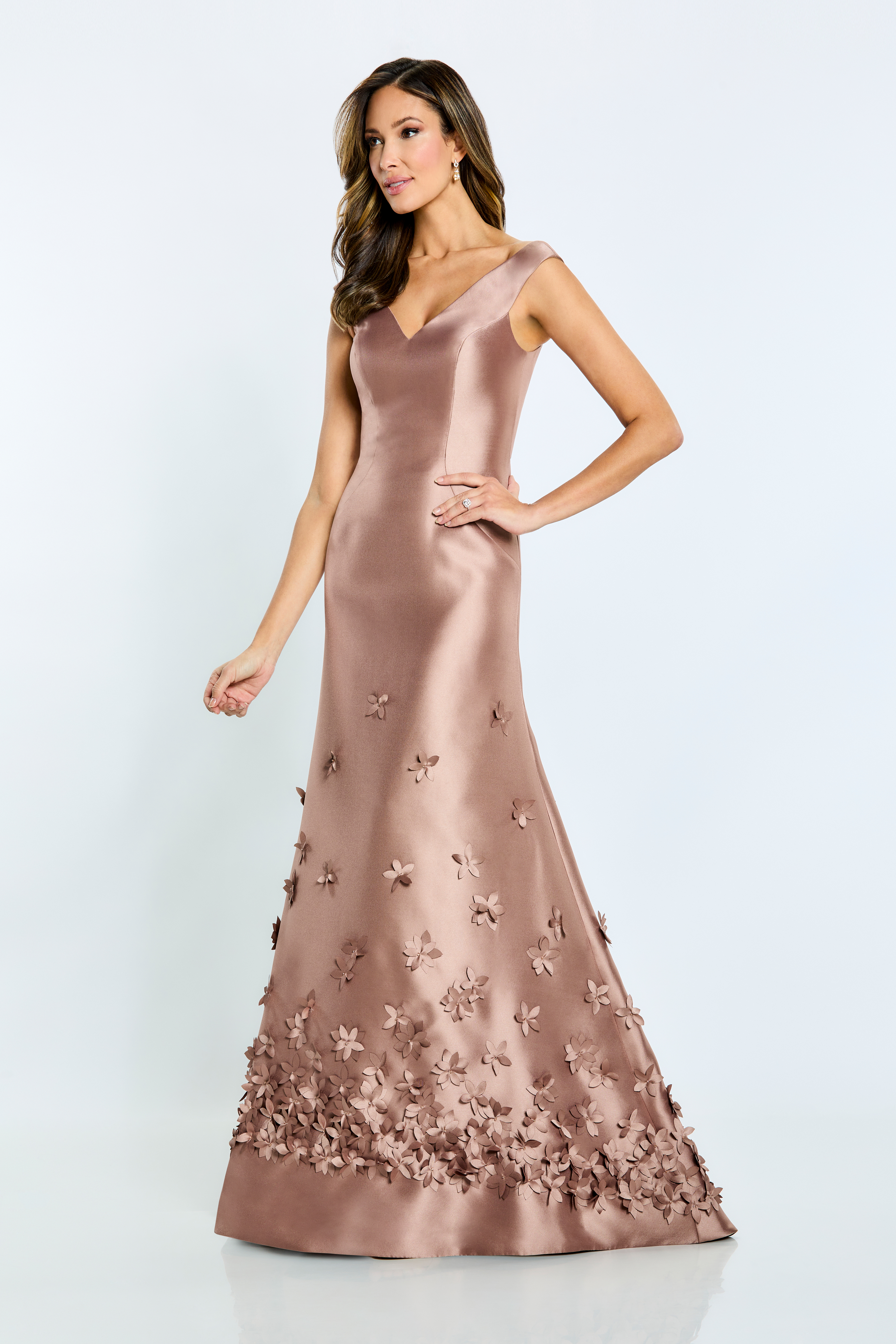 Mon Cheri Montage M513 Mermaid Gown with Floral Accents – Mydressline