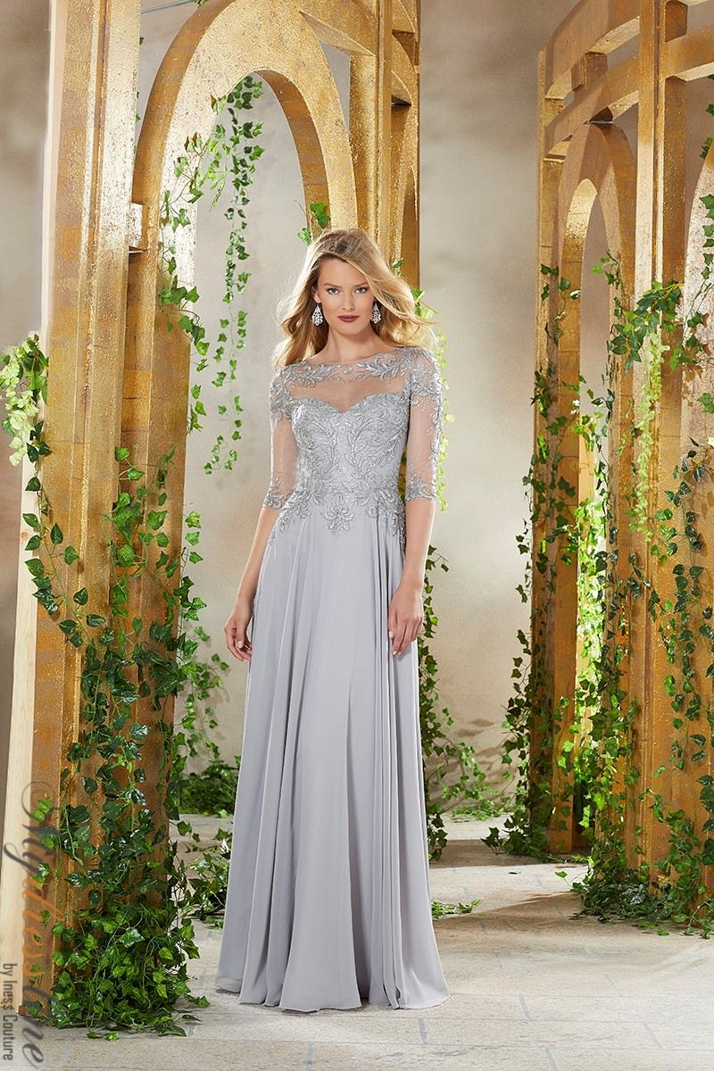 navy blue dress for baby girl Ashley Lauren 11332 Chiffon Evening Prom Gown with Lace Bustier A Line 20 / Black main image 1