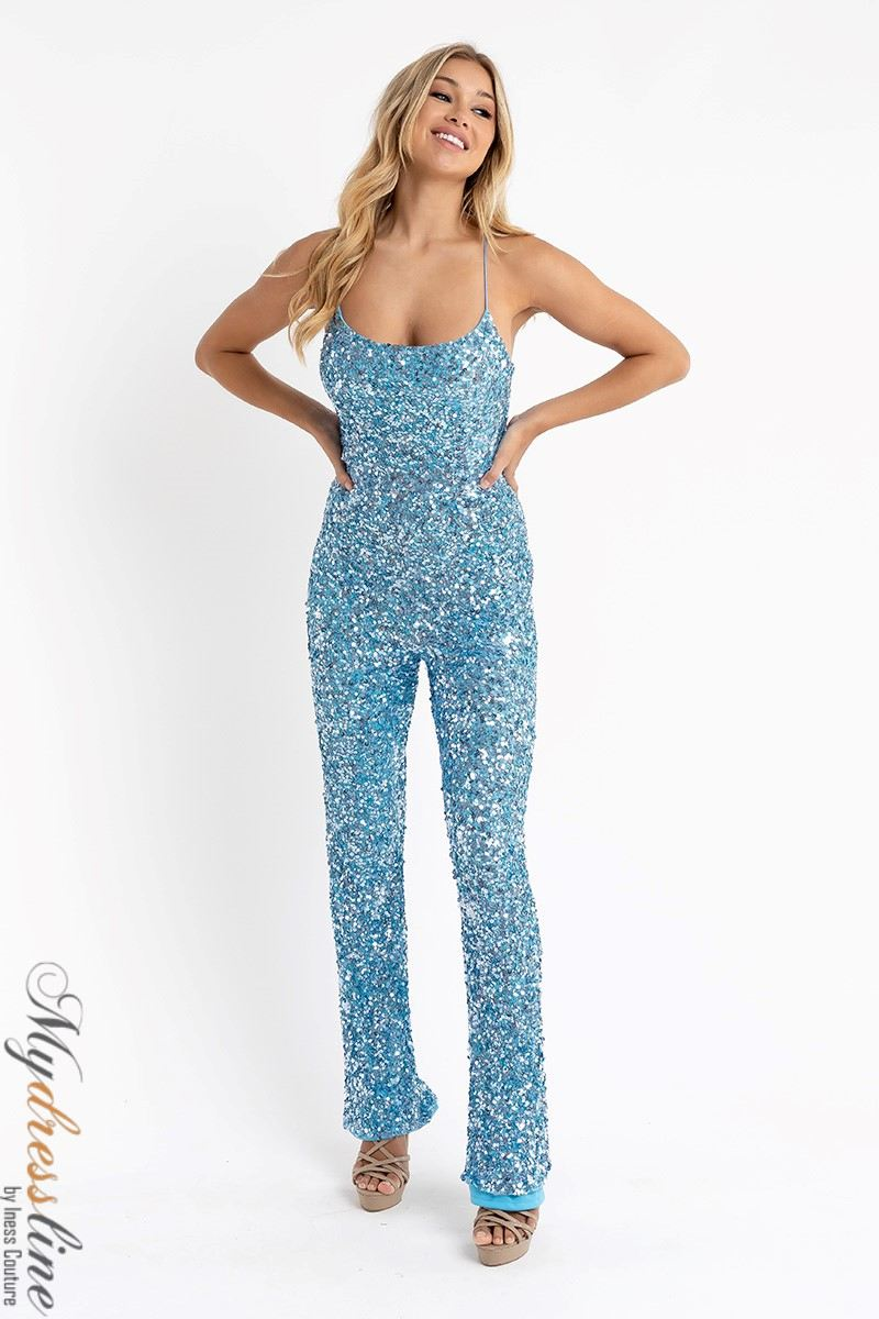 green emerald velvet dress Sequin Romper Dress – Black Glitter Party Look main image 1