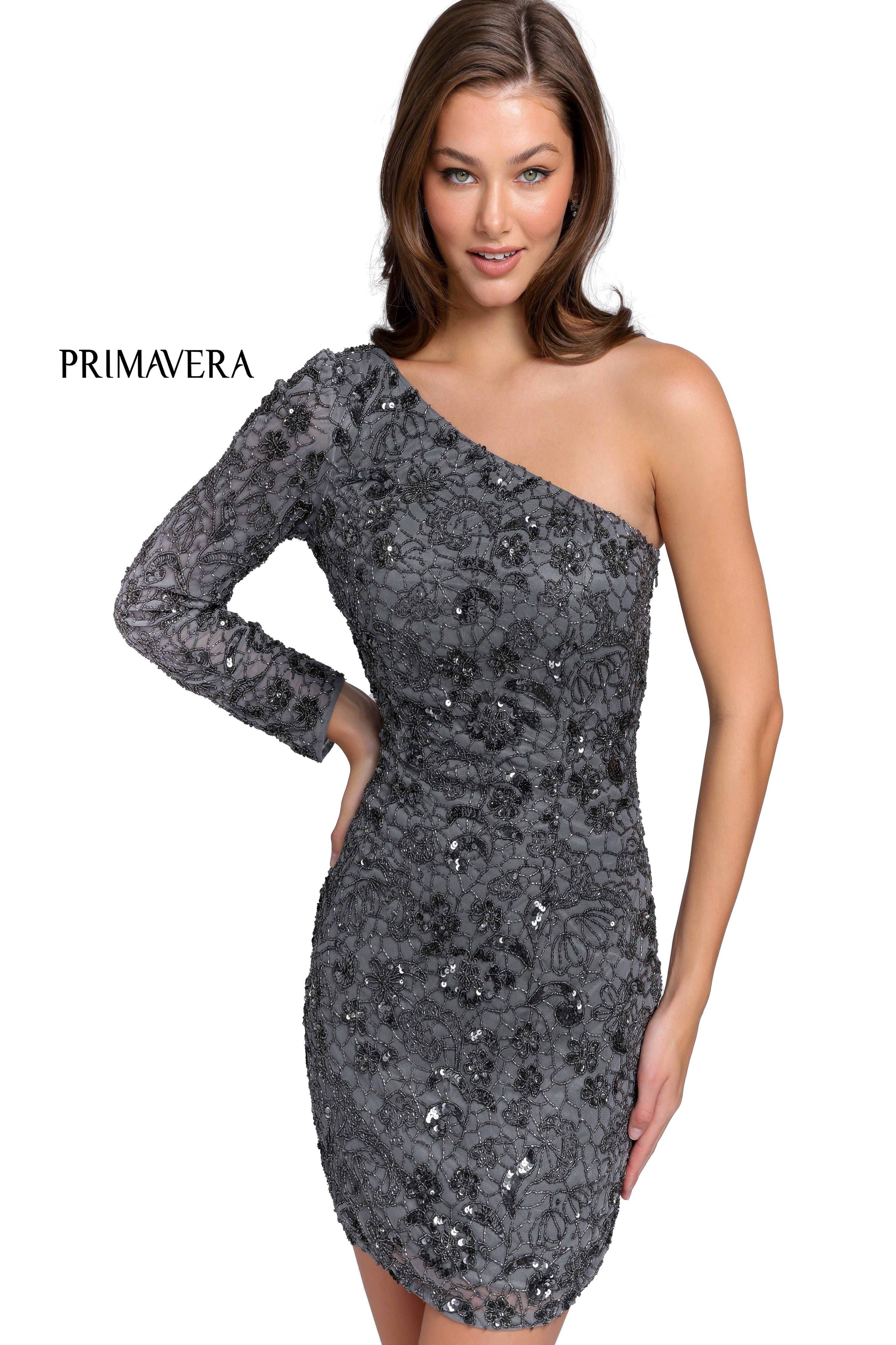 Primavera 3865 One Shoulder Sequin Fitted Dress – Mydressline
