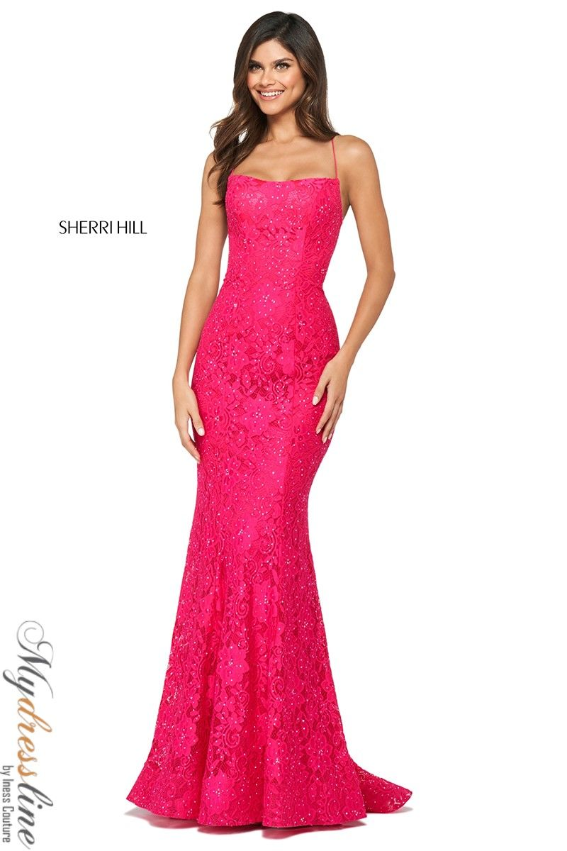 Sherri Hill 53359 Lace Prom Dress with Square Neckline  Mydressline