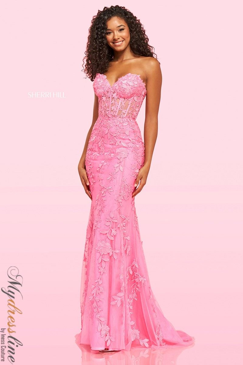 Sherri Hill 54227 Lace Column Dress for Formal Occasions – Mydressline