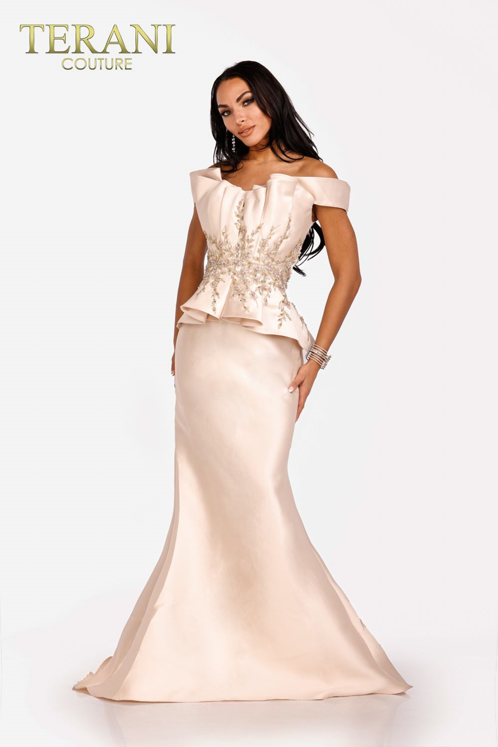 knee length dresses for ladies Simple White Mermaid Off-the-Shoulder Boho Wedding Dress main image 1