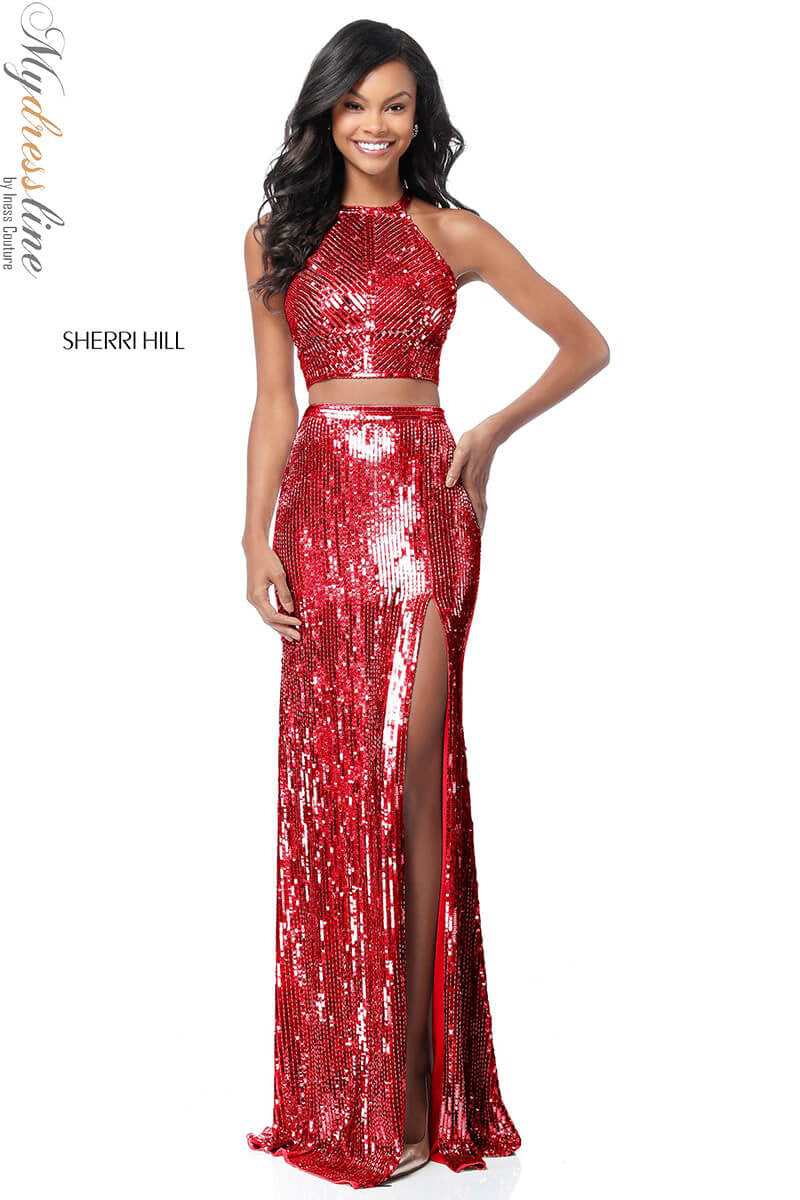 Sherri Hill 51662 Two Piece Sequin Prom Dress Mydressline