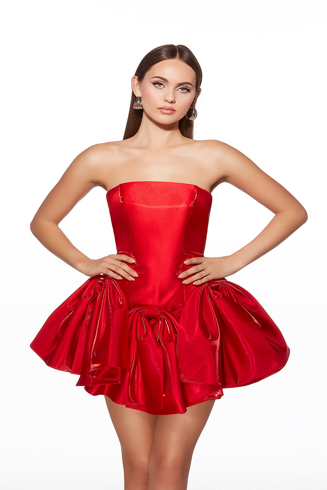 Alyce 30081 – Alyce 30081 Satin Mini Cocktail Dress with Bow