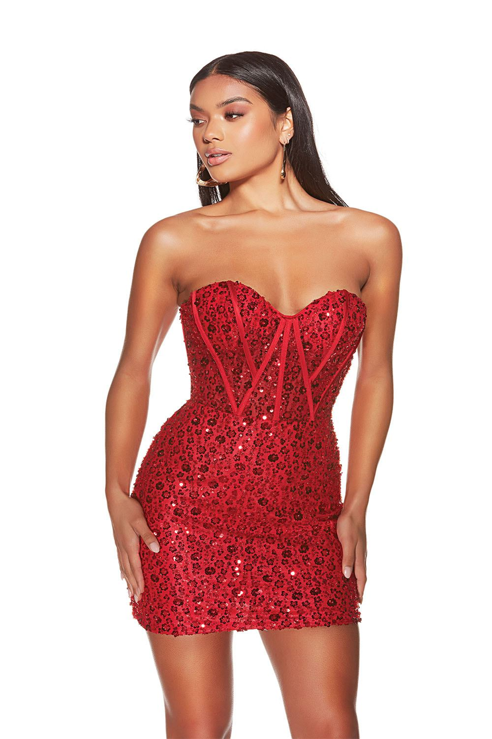 Alyce 4825 – Alyce 4825 Elegant Satin Mini Dress with Sequins