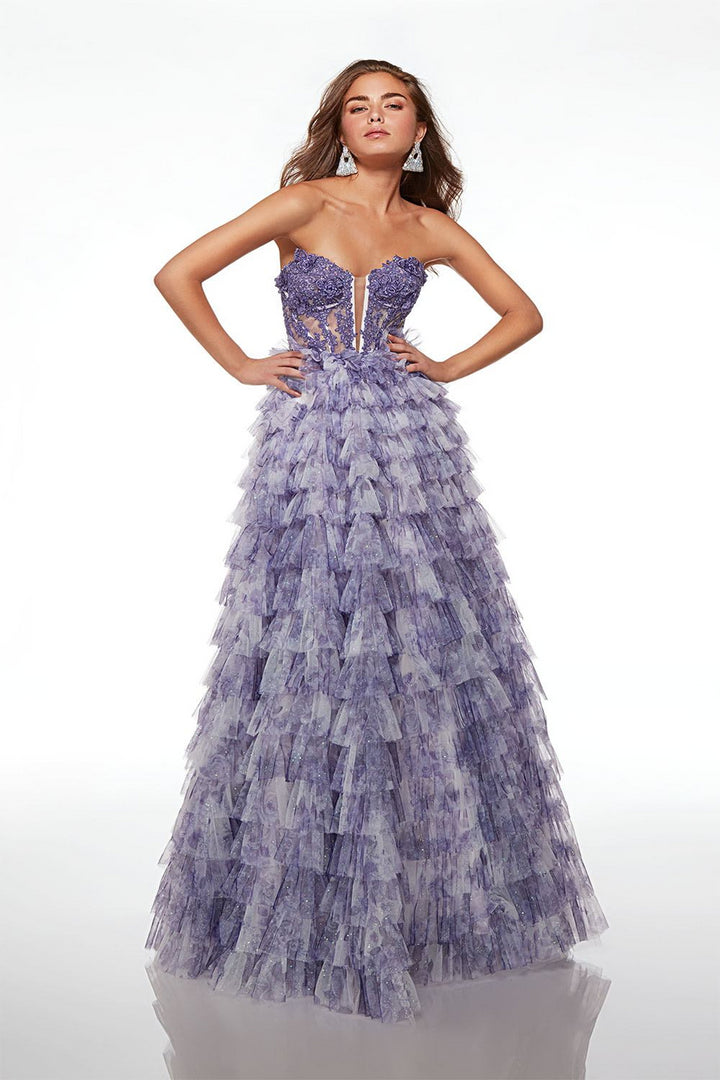 Alyce 61535 Lace/Print Tulle Evening Gown for Prom – Mydressline