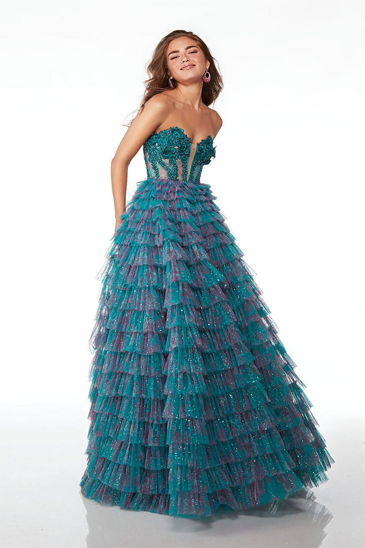 Alyce 61535 Lace/Print Tulle Evening Gown for Prom – Mydressline
