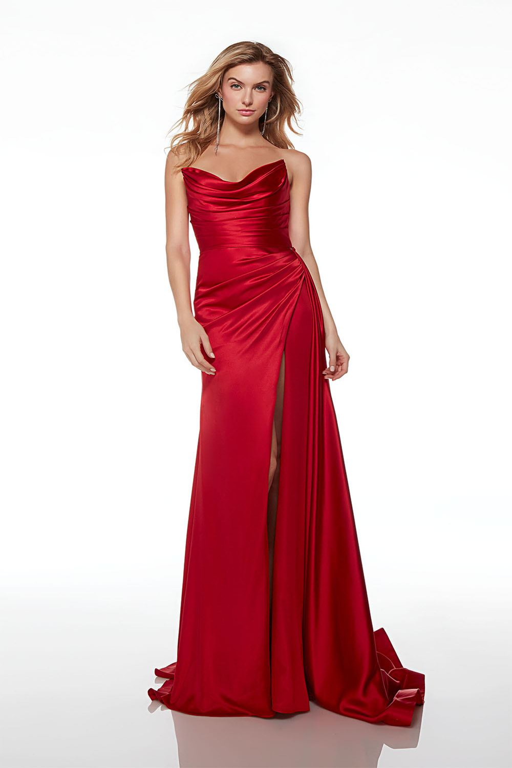 Alyce 61571 – Alyce 61571 Satin Evening Dress with Detachable Side Train