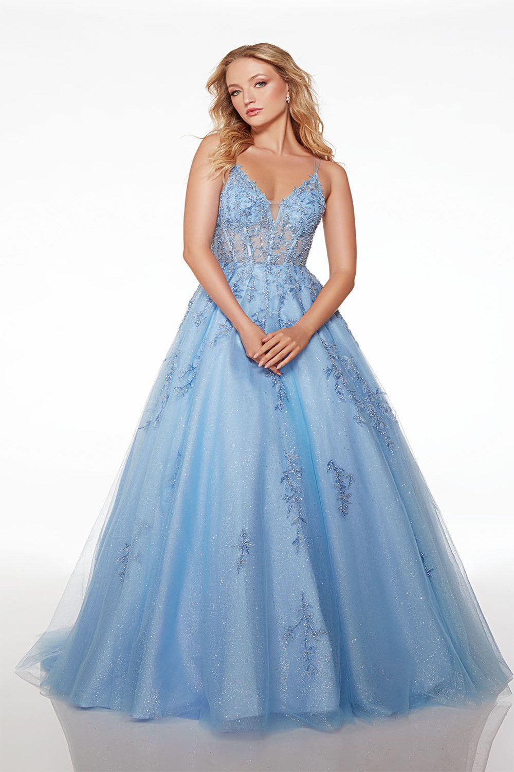 Alyce 61633 – Alyce 61633 Glitter Tulle Evening Gown for Prom Night