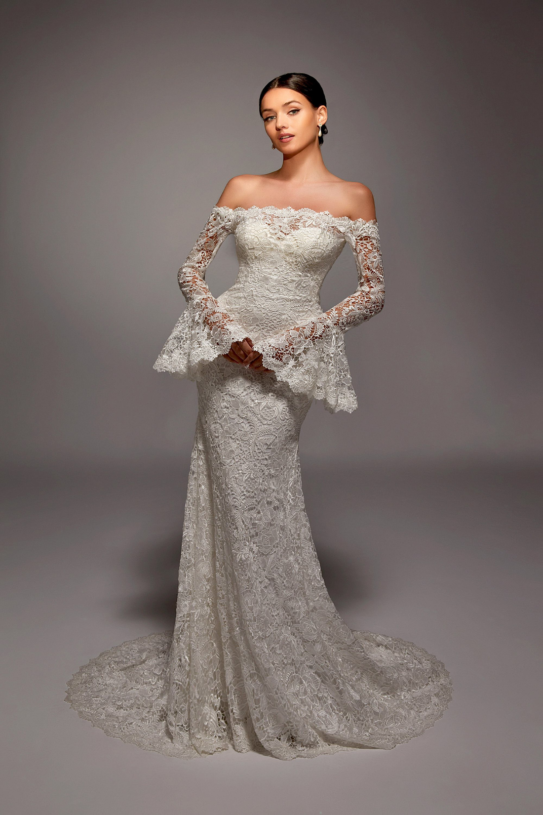 أليس 7156 – Alyce 7156 Off-Shoulder Lace Mermaid Gown