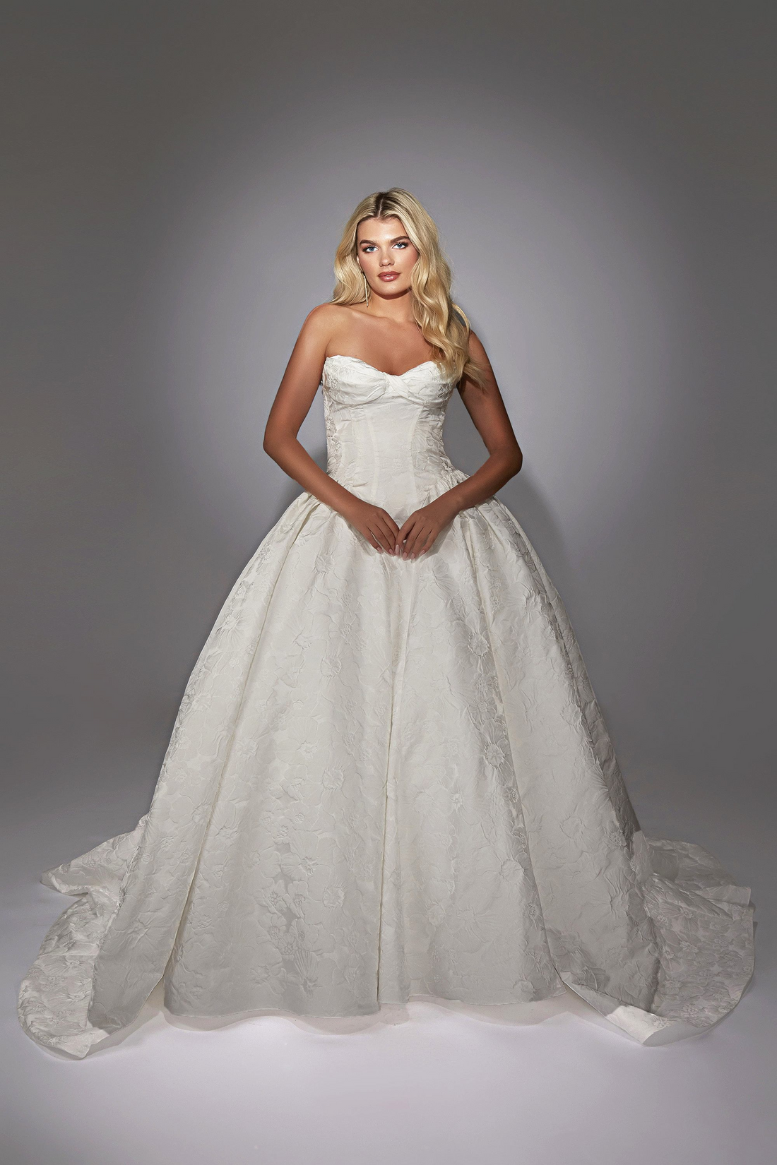 أليس 7164 – Alyce 7164 Couture Satin Lace Ball Gown