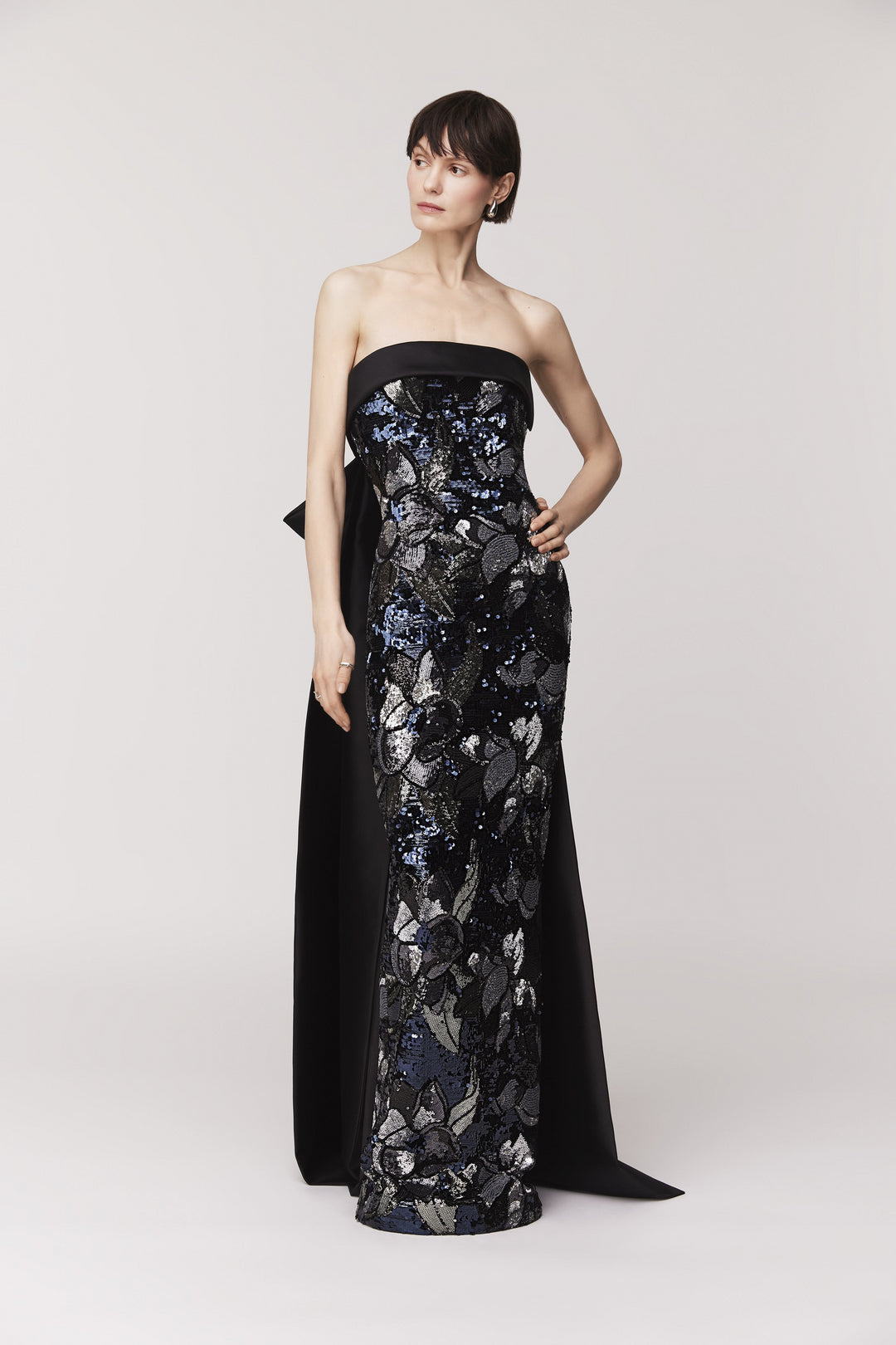 Band Collar Sequin Back Hole Mermaid Evening Dress Band Collar Sequin Back Hole Mermaid Evening Dress