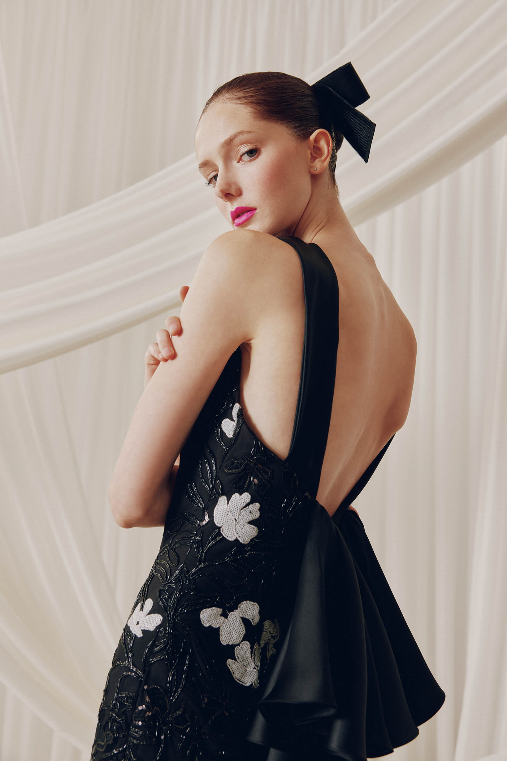 Audrey+Brooks 6806 Elegant Black Floral Dress – Mydressline