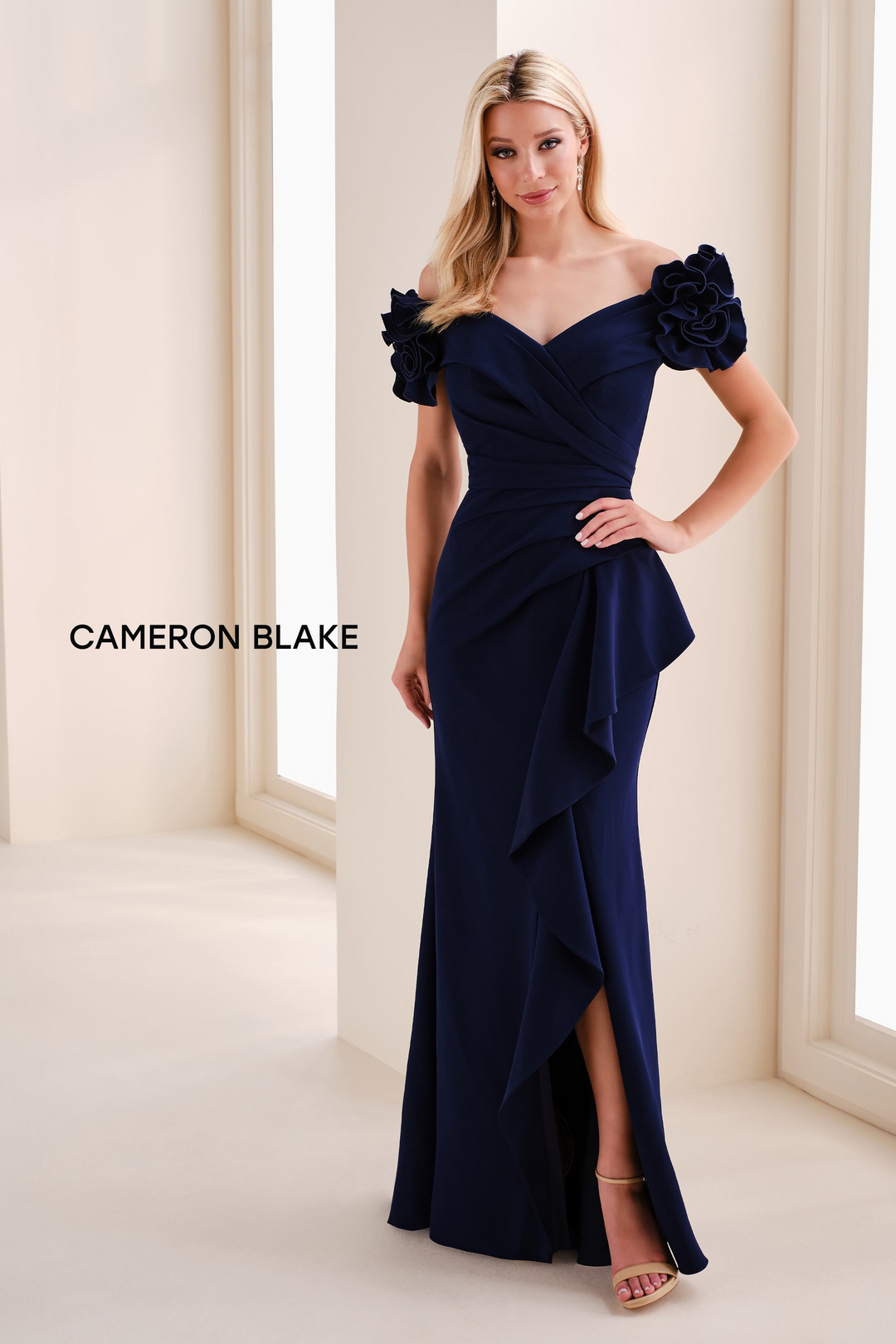 Cameron Blake CB209: Luxurious Off-Shoulder Dress Mydressline Cameron Blake CB209: Luxurious Off-Shoulder Dress Mydressline