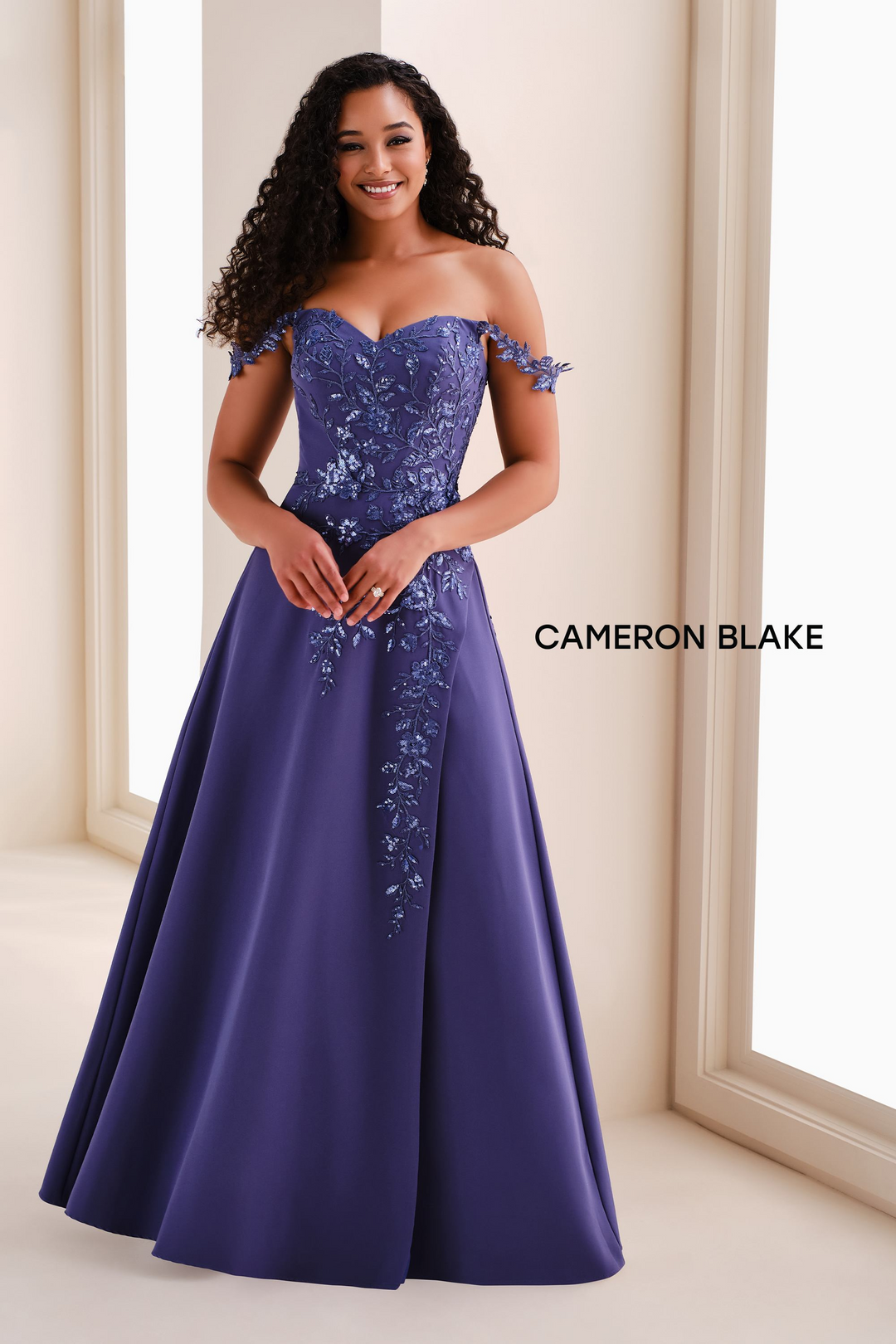 cameron blake dresses CB455 This stunning dress features a timeless off Cameron Blake Dress 221686 Spruce